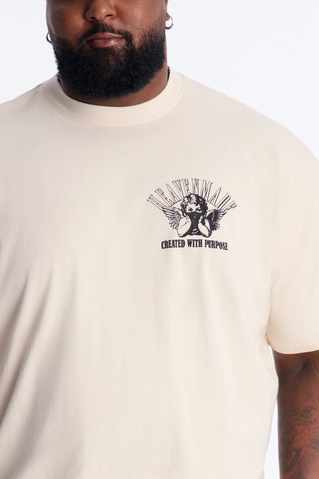 Heaven Made Heavy Weight Boxy Short Sleeve Tee - Off White Fashion Nova