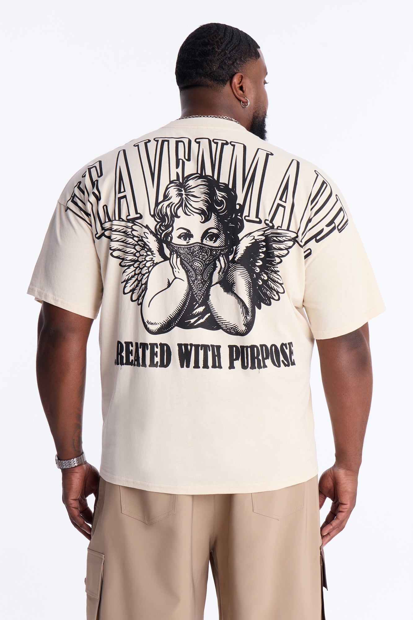 Heaven Made Heavy Weight Boxy Short Sleeve Tee - Off White Fashion Nova