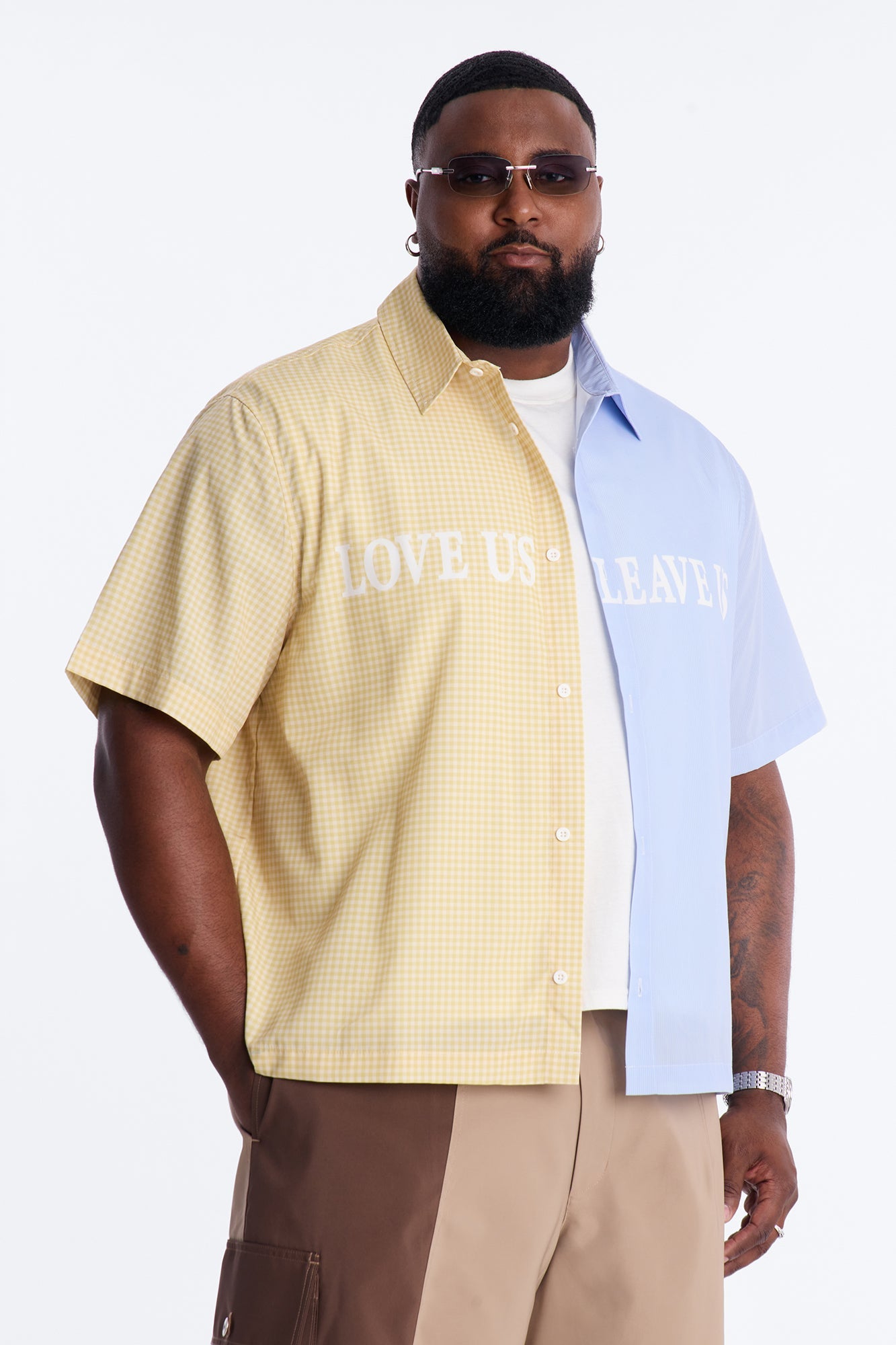 Relaxed Split Button Up Shirt - Yellow Fashion Nova