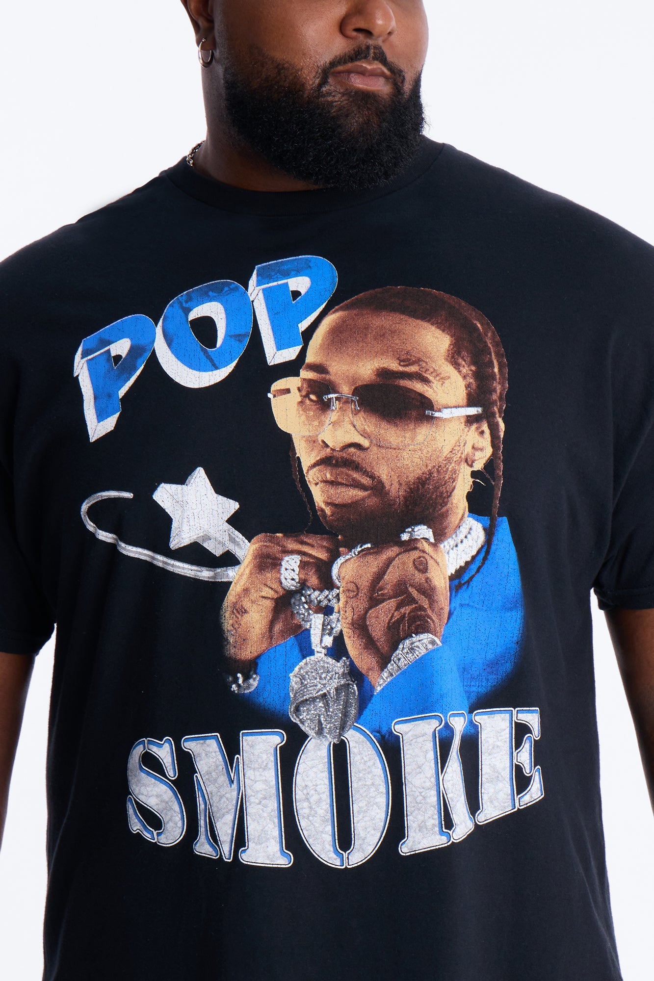Pop Smoke Aim For The Moon Graphic Short Sleeve Tee - Black Fashion Nova