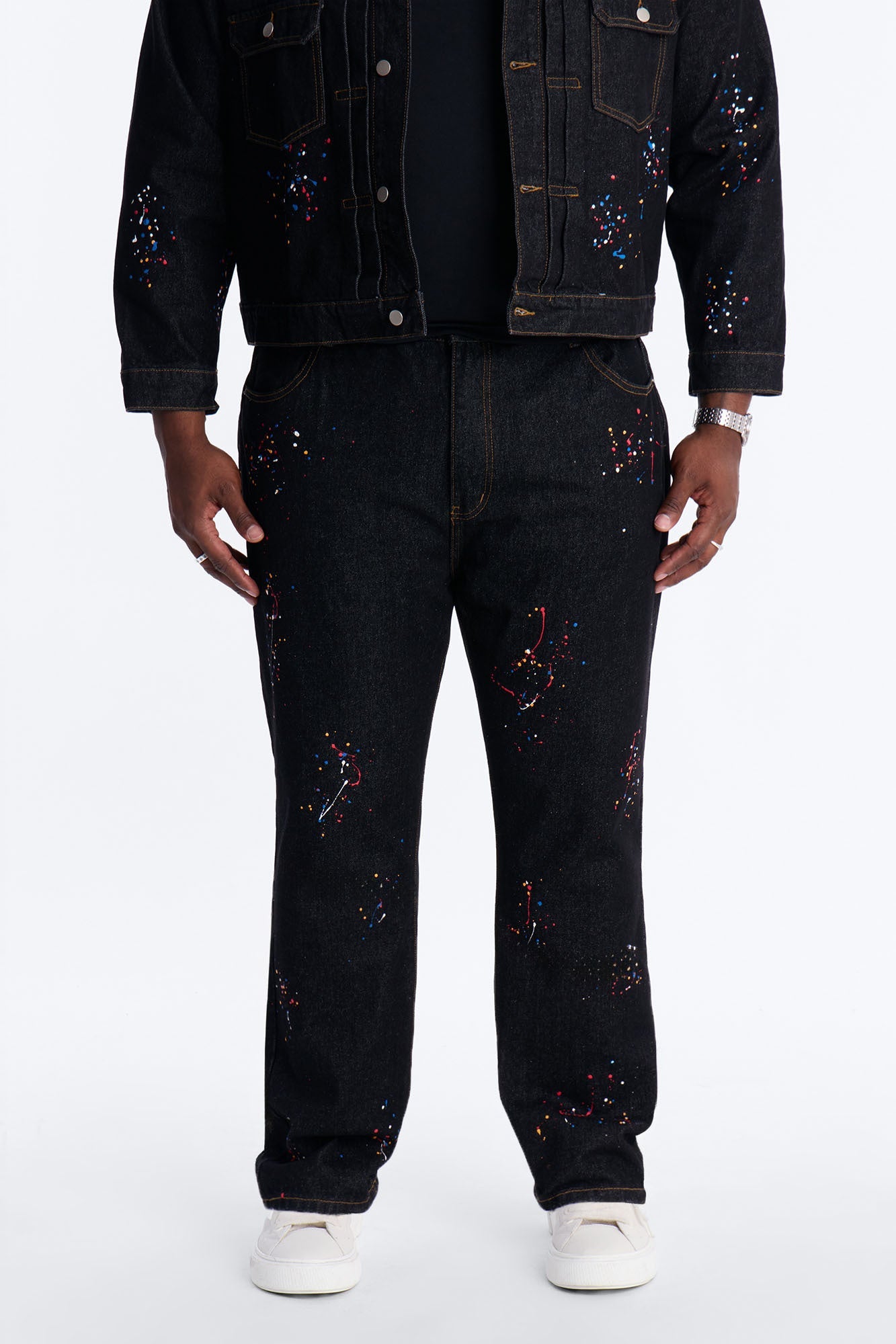 Slim Studio Paint Jeans - Dark Wash Fashion Nova