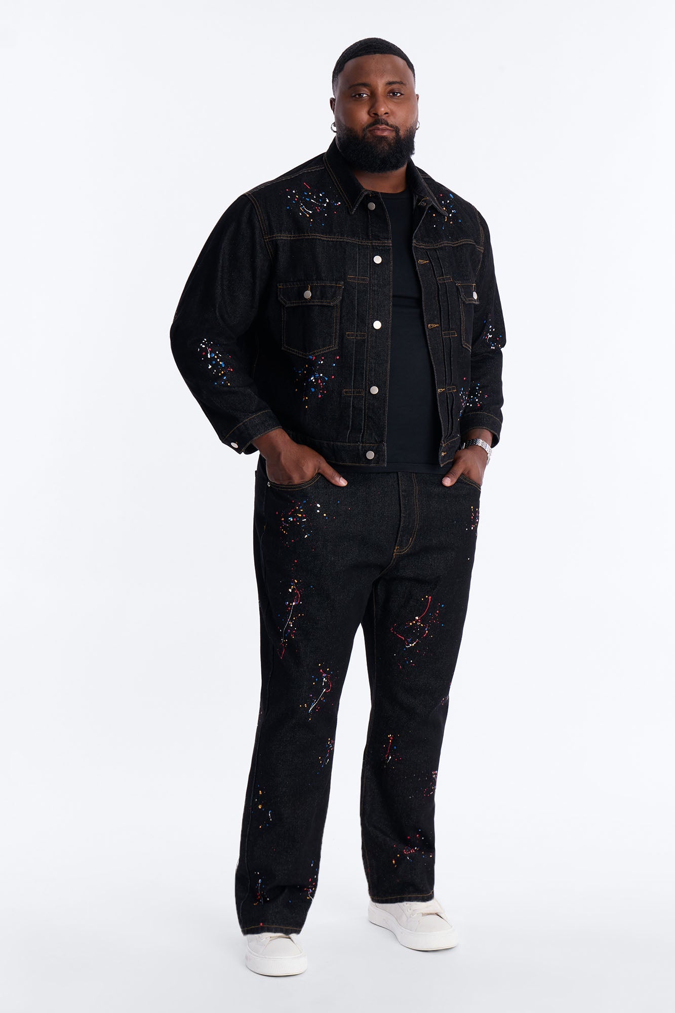 Slim Studio Paint Jeans - Dark Wash Fashion Nova