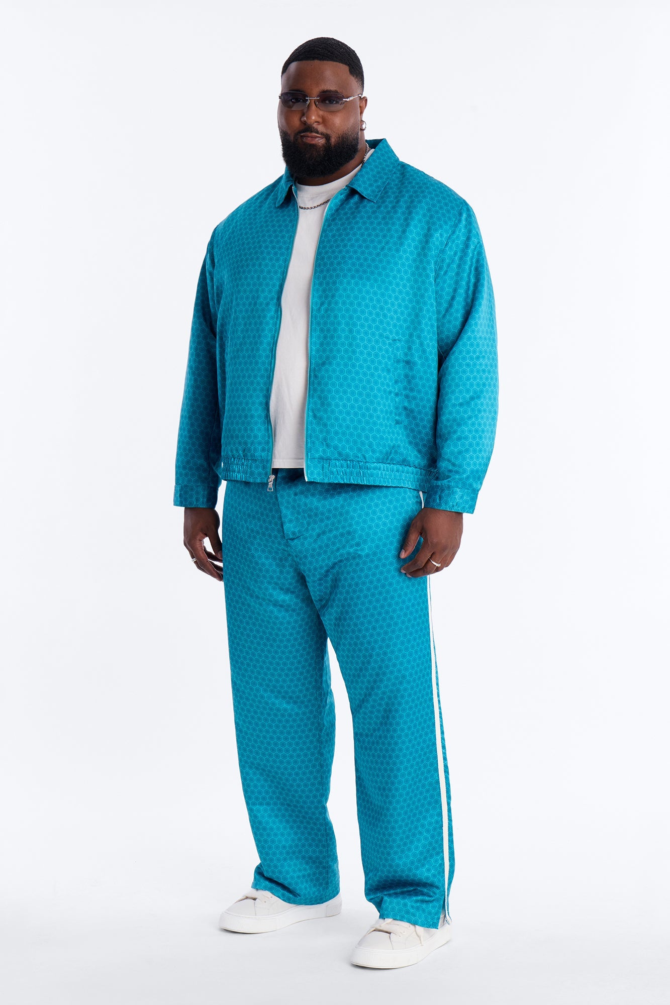 Straight St. Tropez Motif Roped Applique Pant - Blue Fashion Nova