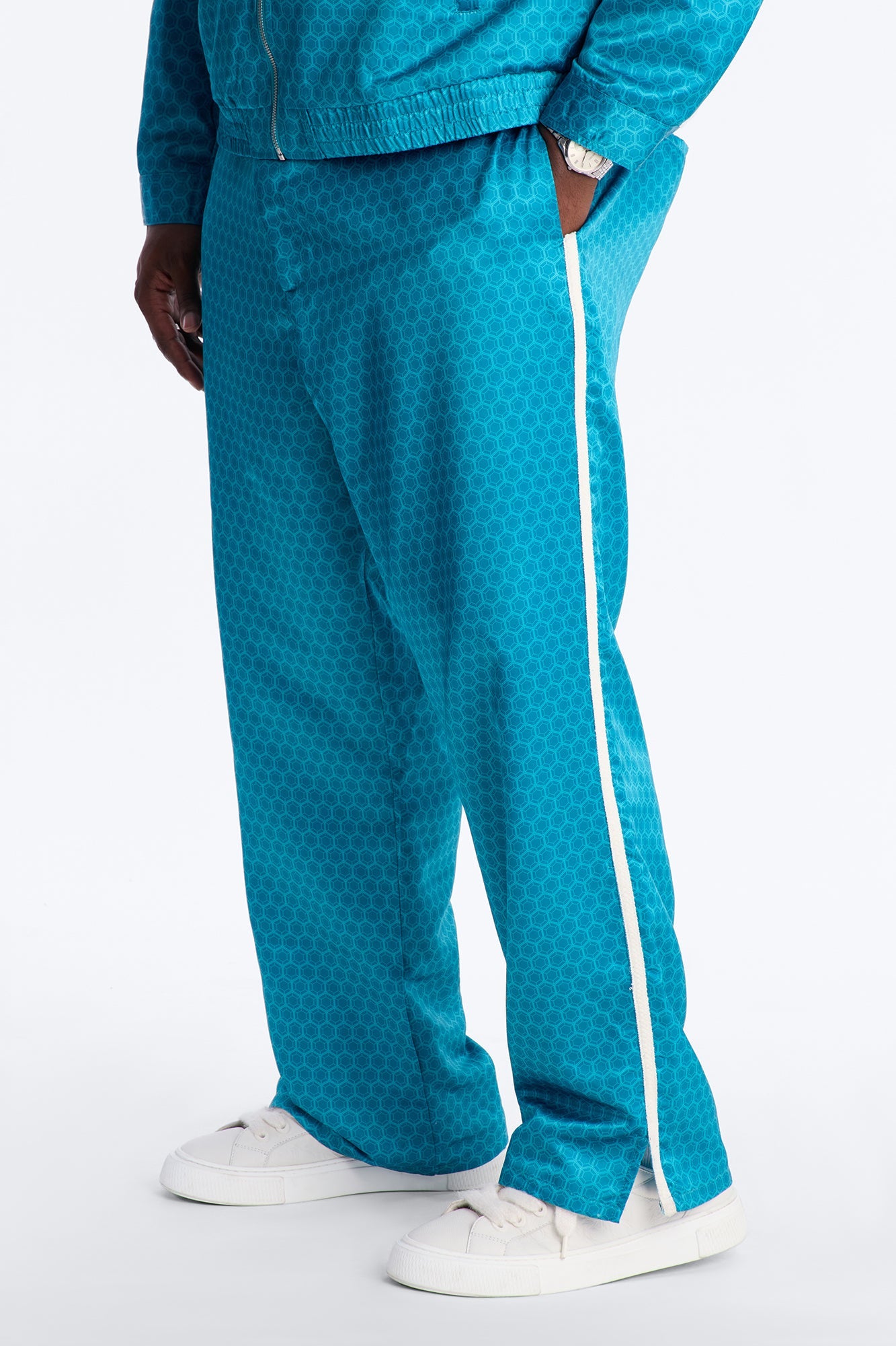 Straight St. Tropez Motif Roped Applique Pant - Blue Fashion Nova