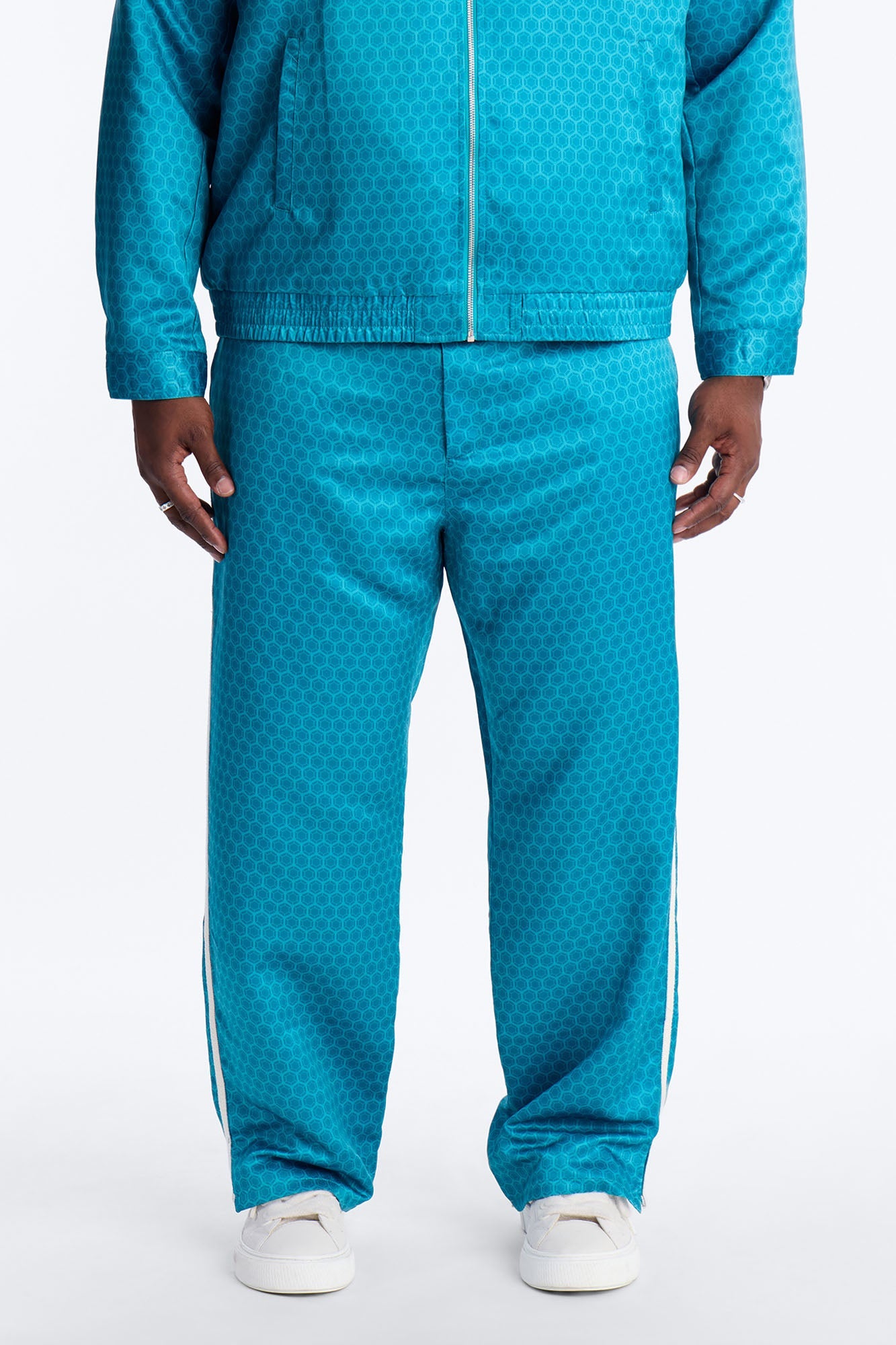 Straight St. Tropez Motif Roped Applique Pant - Blue Fashion Nova
