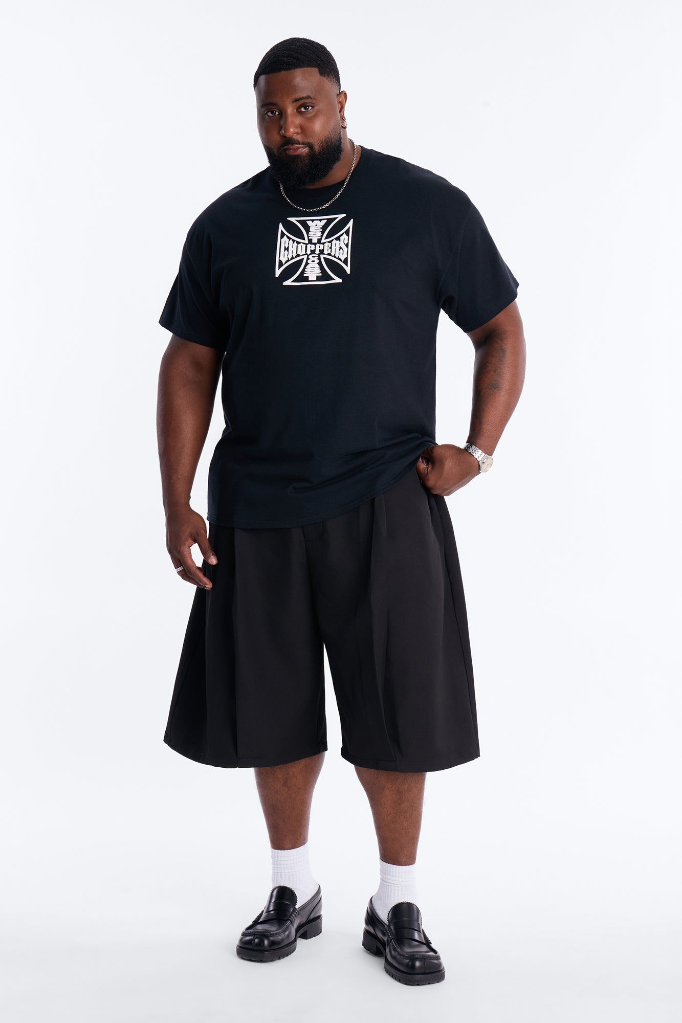 West Coast Choppers Icon Puff Print Short Sleeve Tee - Black Fashion Nova