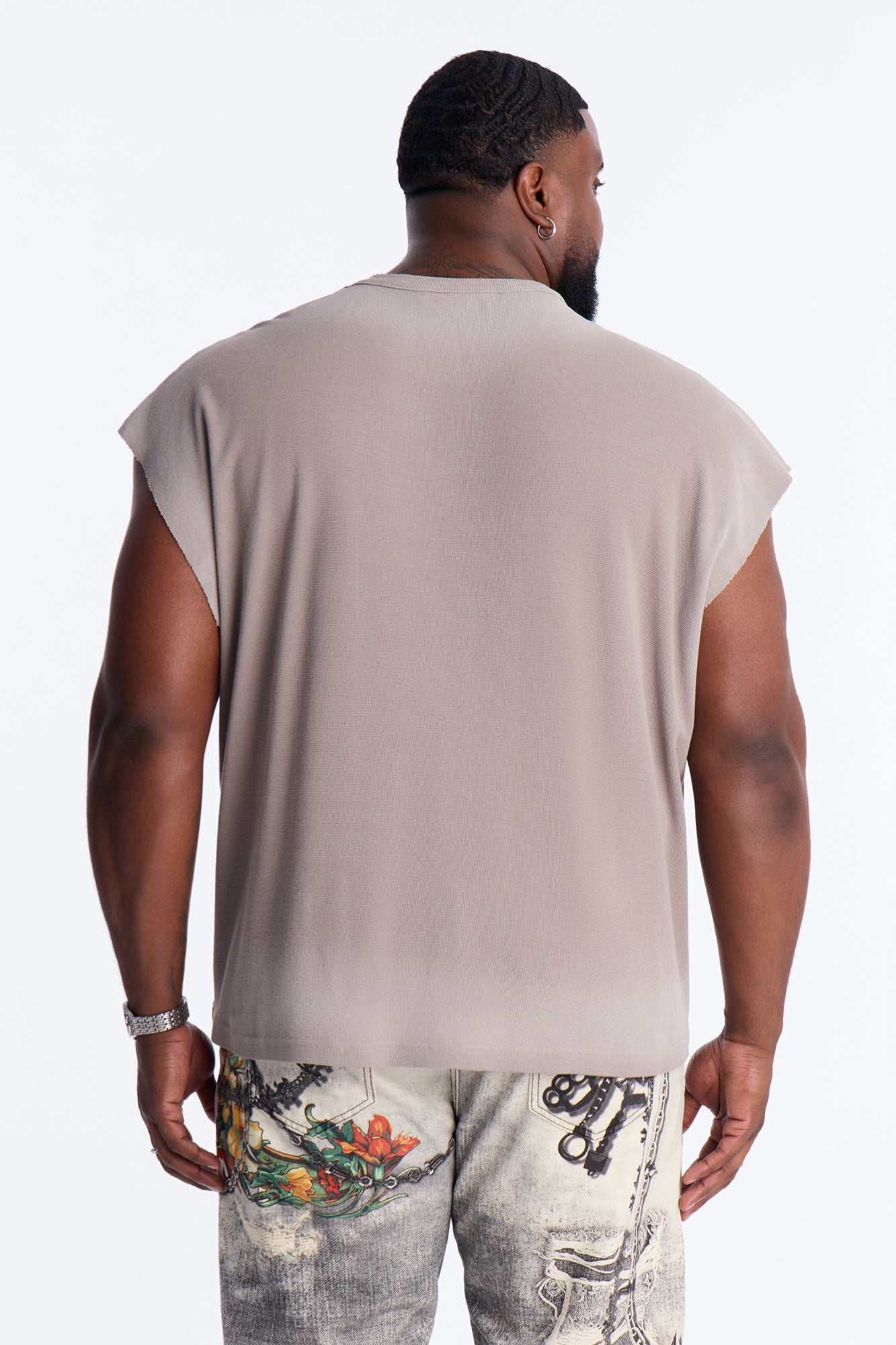 Relaxed Washed Muscle Tank - Stone Fashion Nova