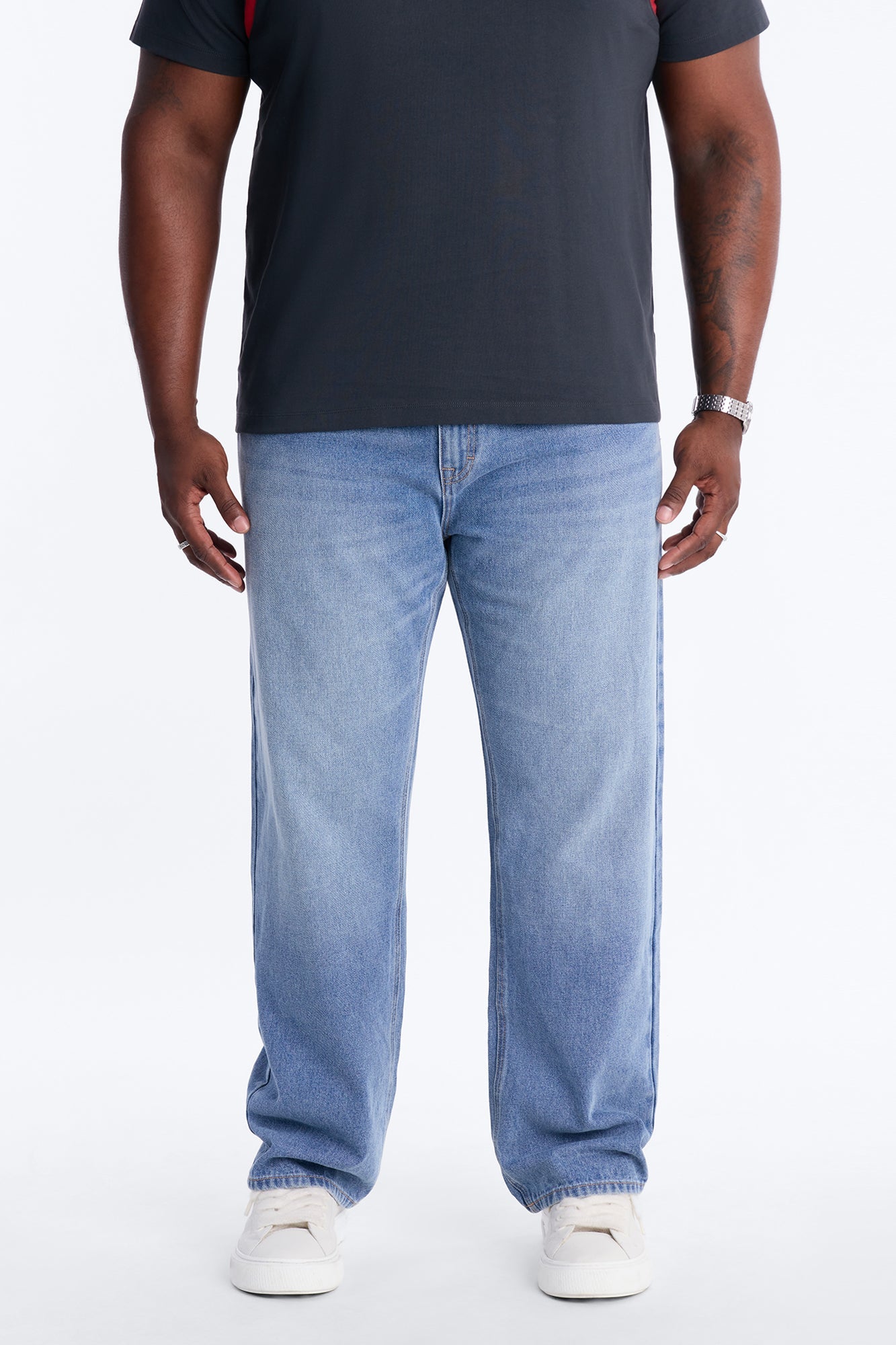 Essential Straight Rigid Jean - Medium Blue Wash Fashion Nova