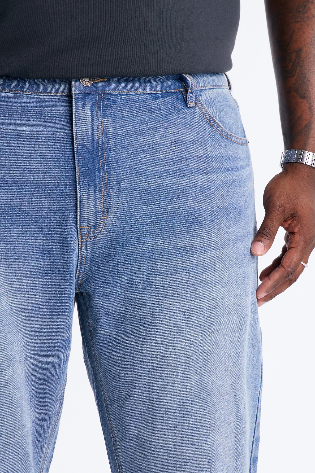 Essential Straight Rigid Jean - Medium Blue Wash Fashion Nova