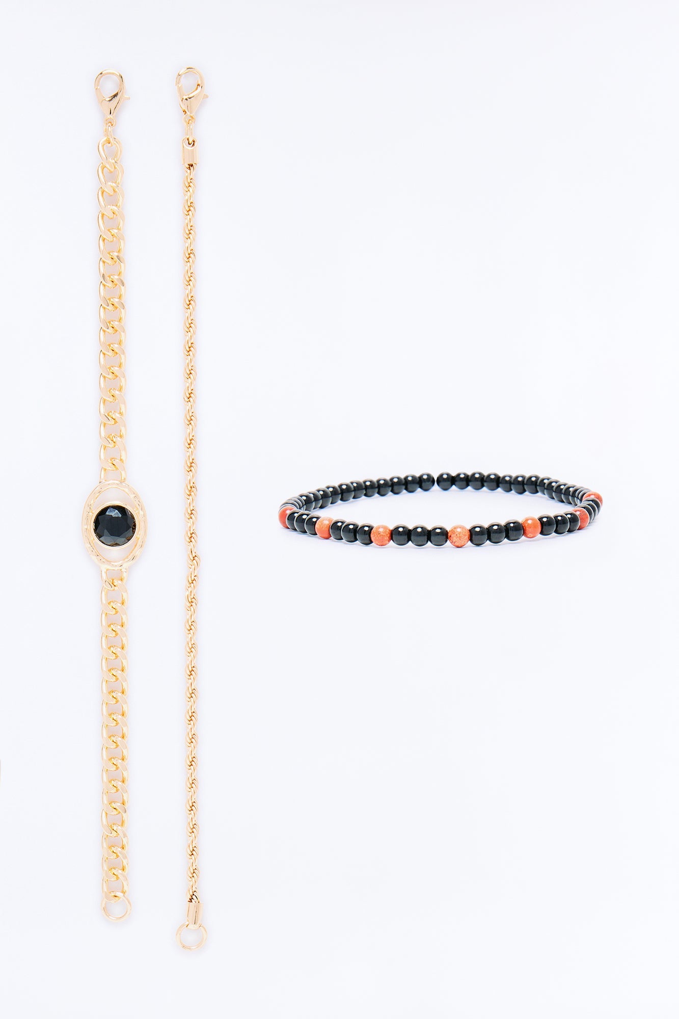 Midas Eclipse Bracelet Set - Gold/Black Fashion Nova