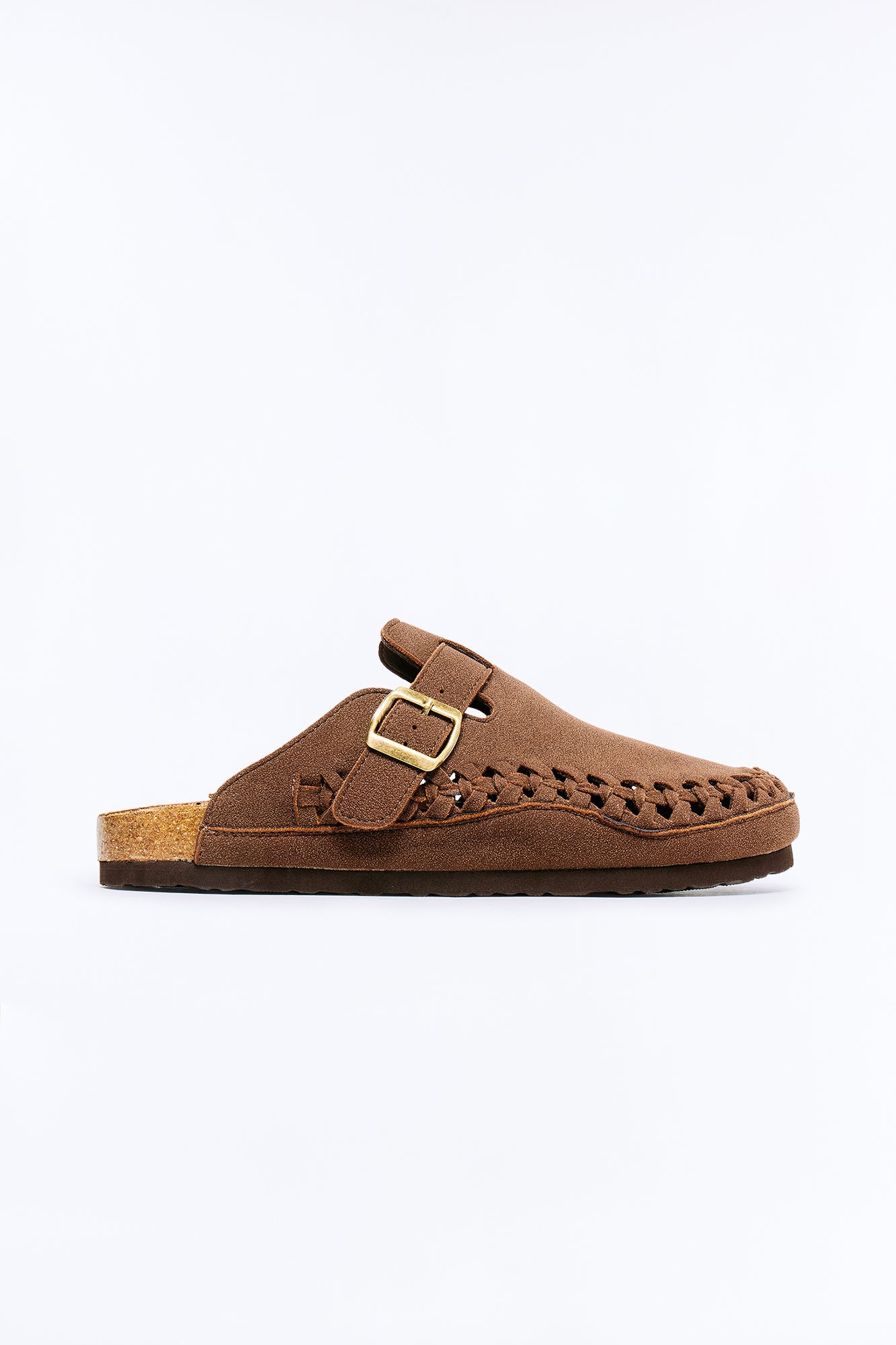 Woven Faux Suede Slip On Mule - Dark Brown Fashion Nova