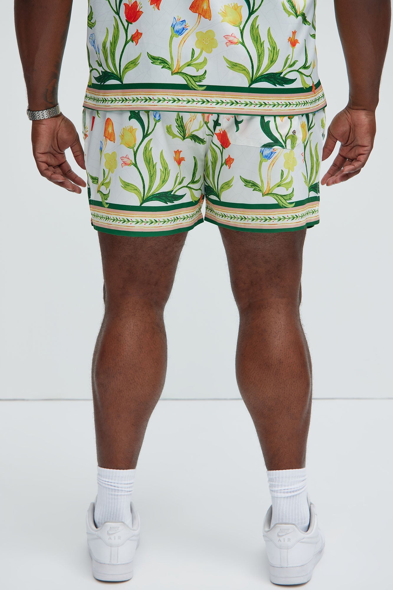 Deer Creek Swim Short Trunk - White/combo Fashion Nova