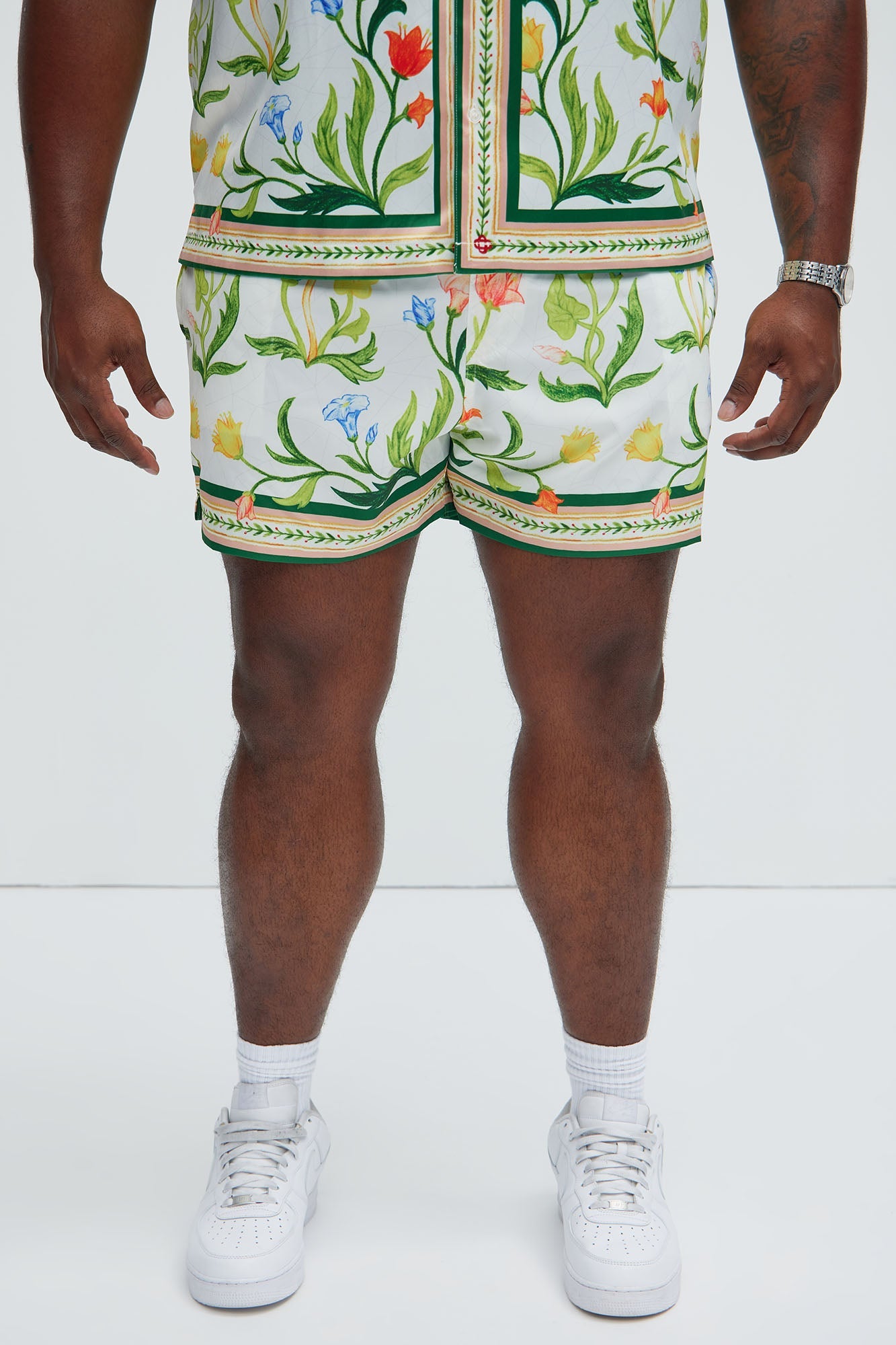 Deer Creek Swim Short Trunk - White/combo Fashion Nova