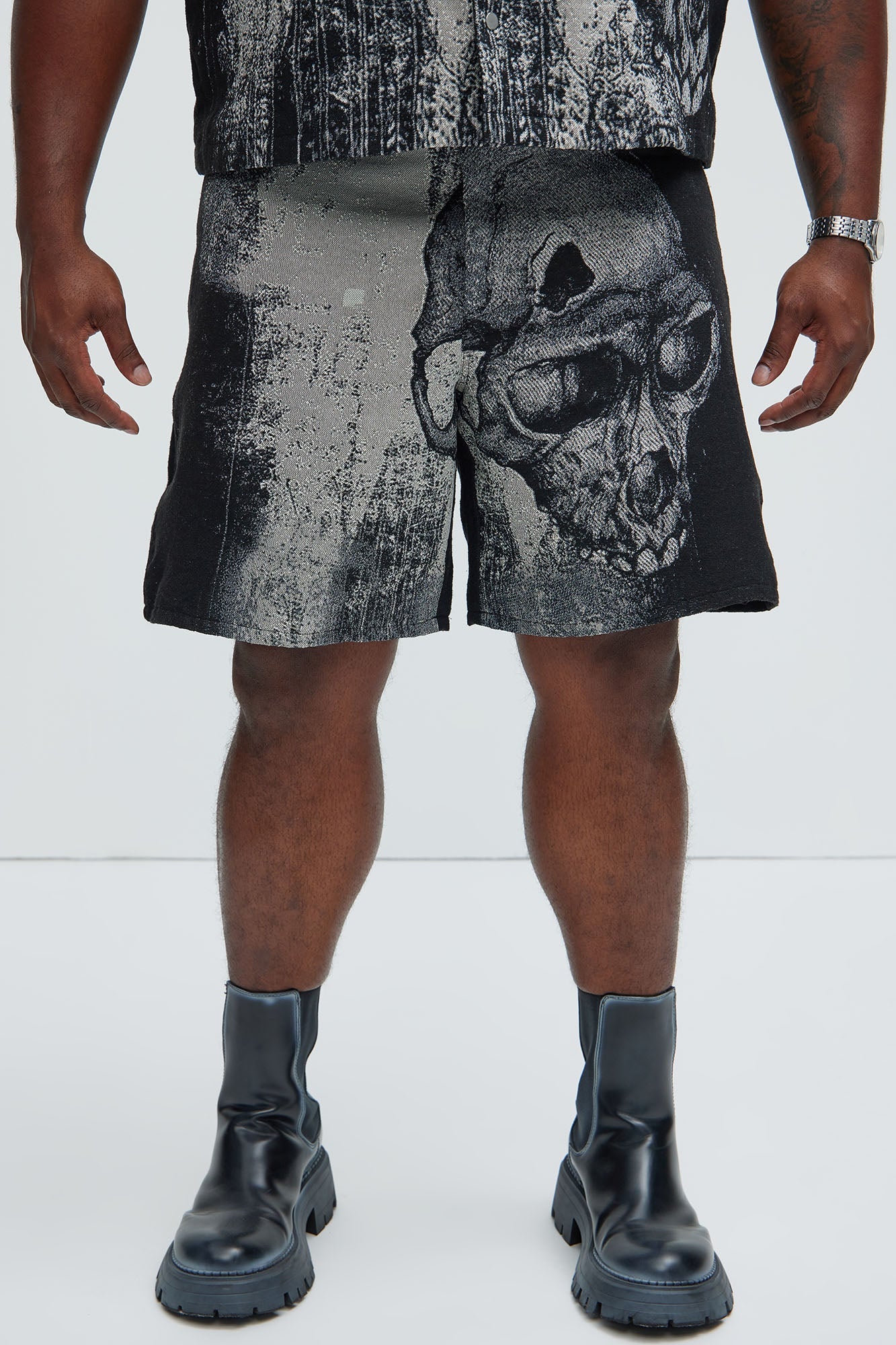 Azrael Tapestry Shorts - Black/combo Fashion Nova