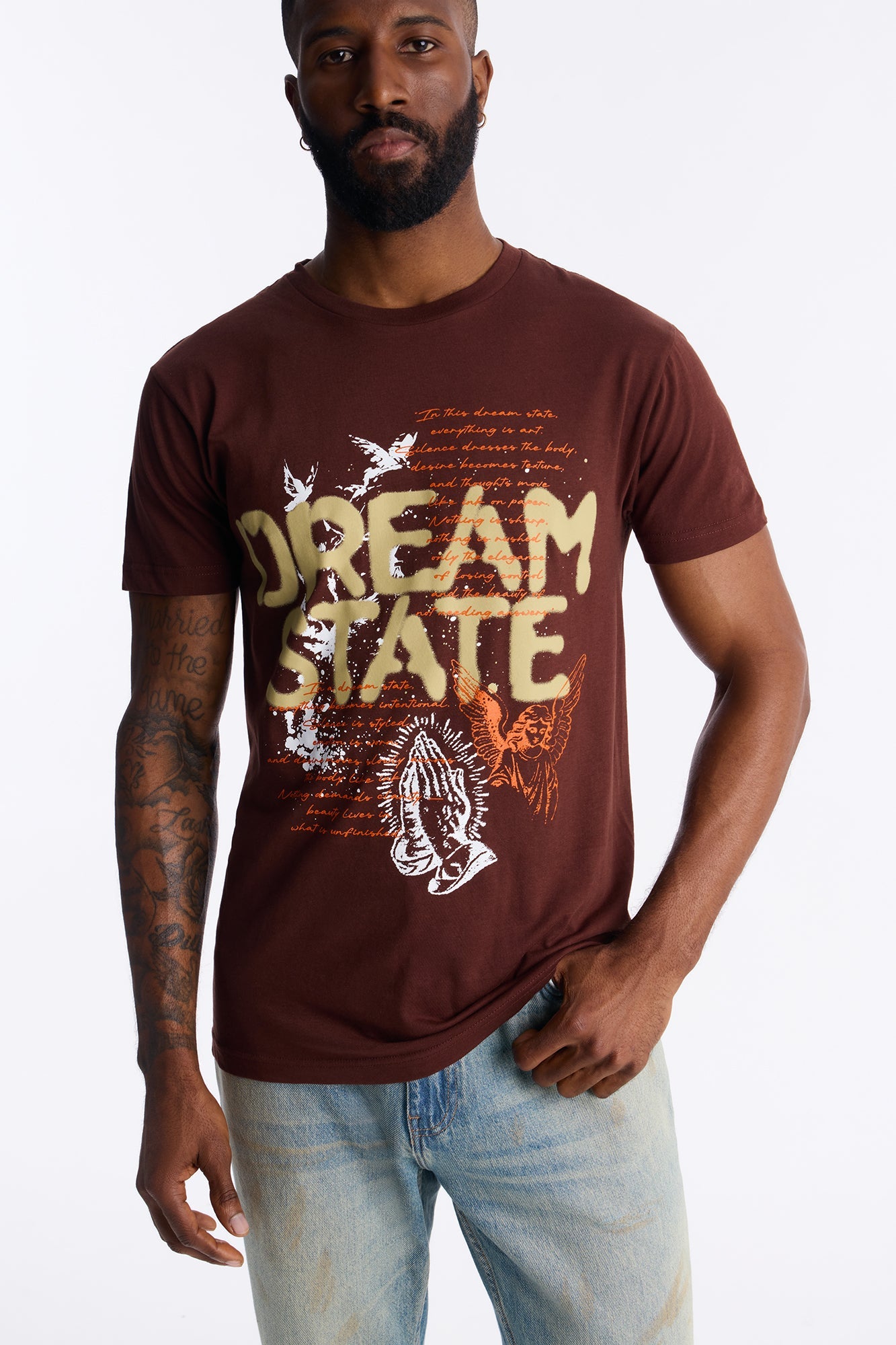 Dream State Of Mind Short Sleeve Tee - Brown Fashion Nova