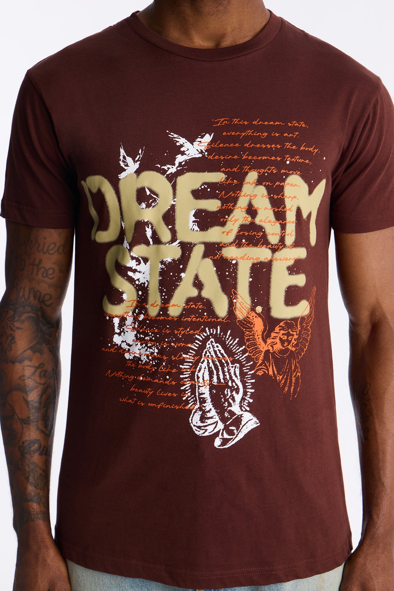 Dream State Of Mind Short Sleeve Tee - Brown Fashion Nova