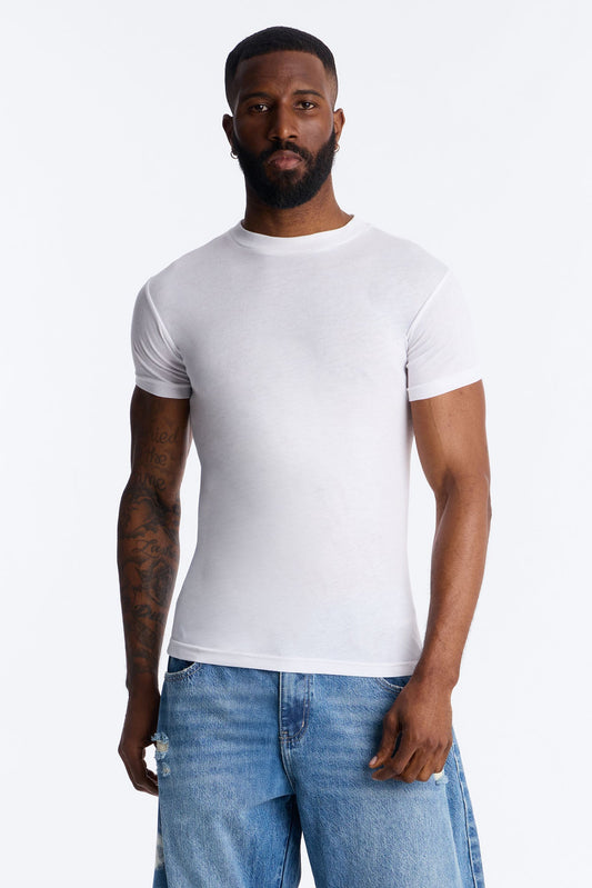Classic Muscle Fit Tee - White Fashion Nova
