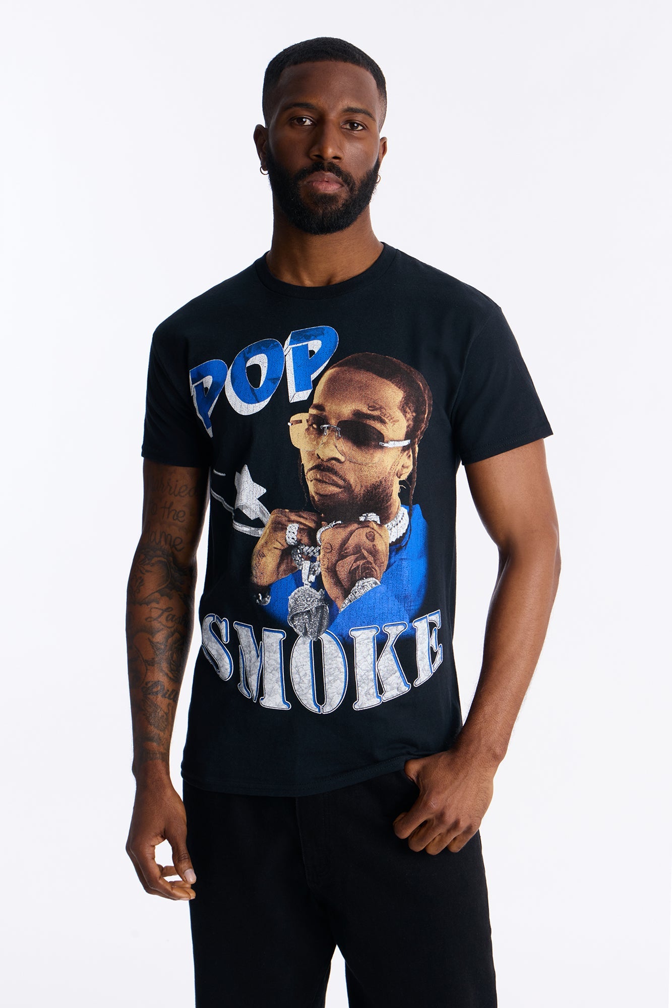 Pop Smoke Aim For The Moon Graphic Short Sleeve Tee - Black Fashion Nova