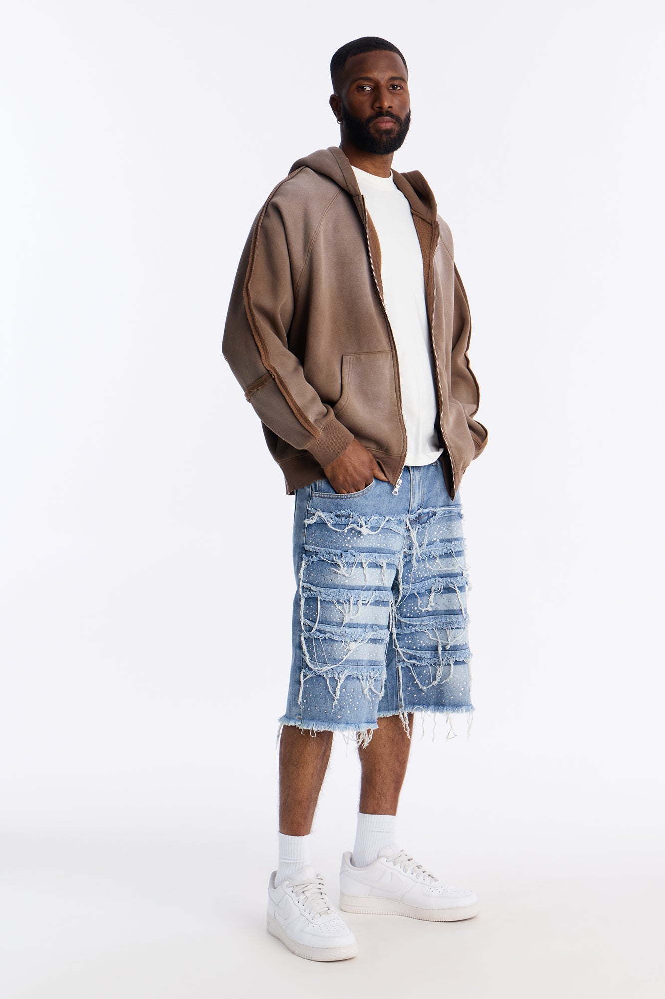 Relaxed Jeweled Havoc Denim Short - Light Wash Fashion Nova