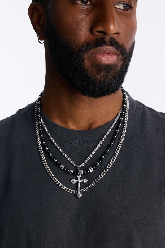 Glory and Goat Necklace Set - Silver Fashion Nova
