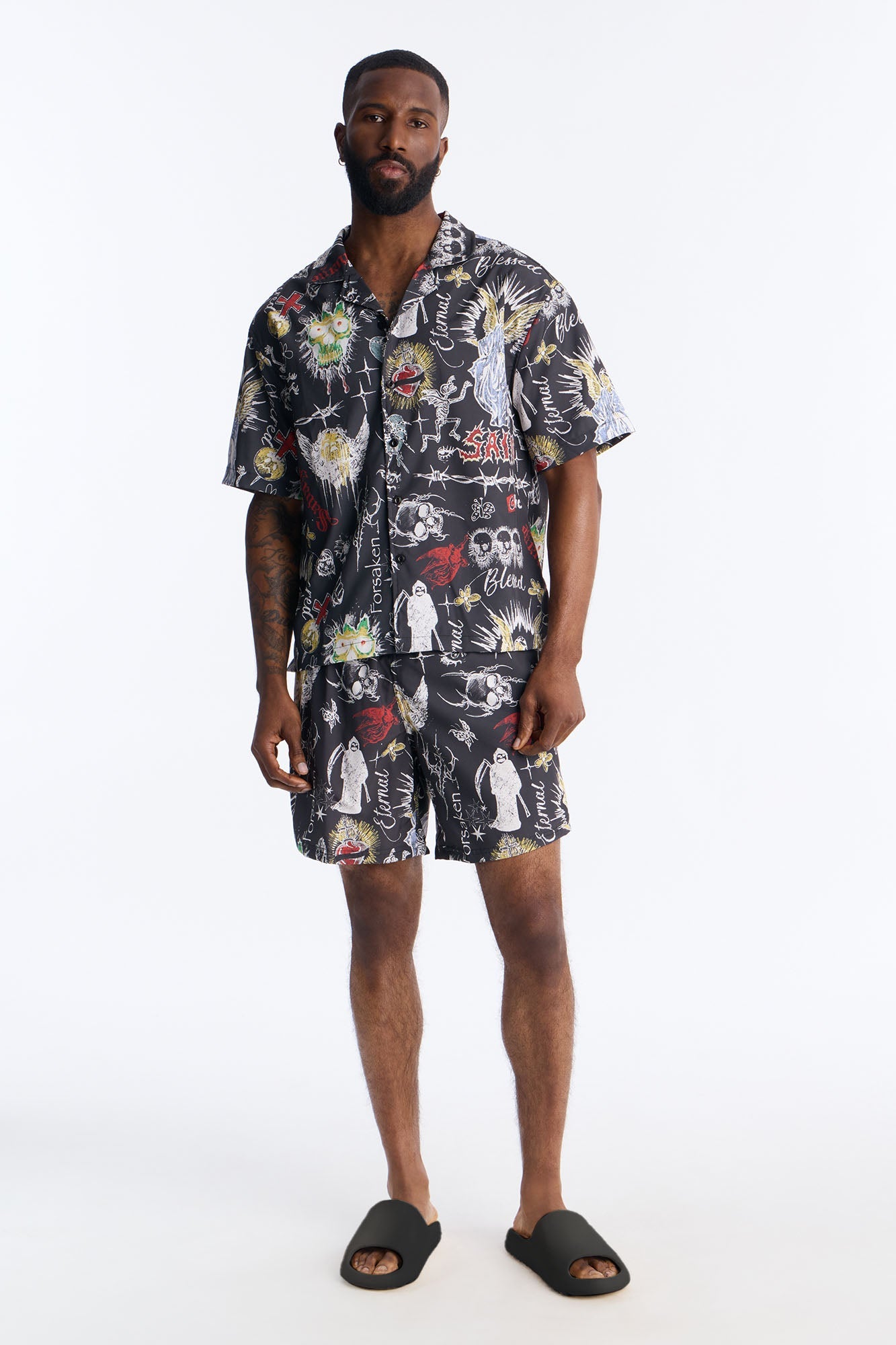Graffiti Parlor All Over Printed Button Up Shirt - Multi Color Fashion Nova