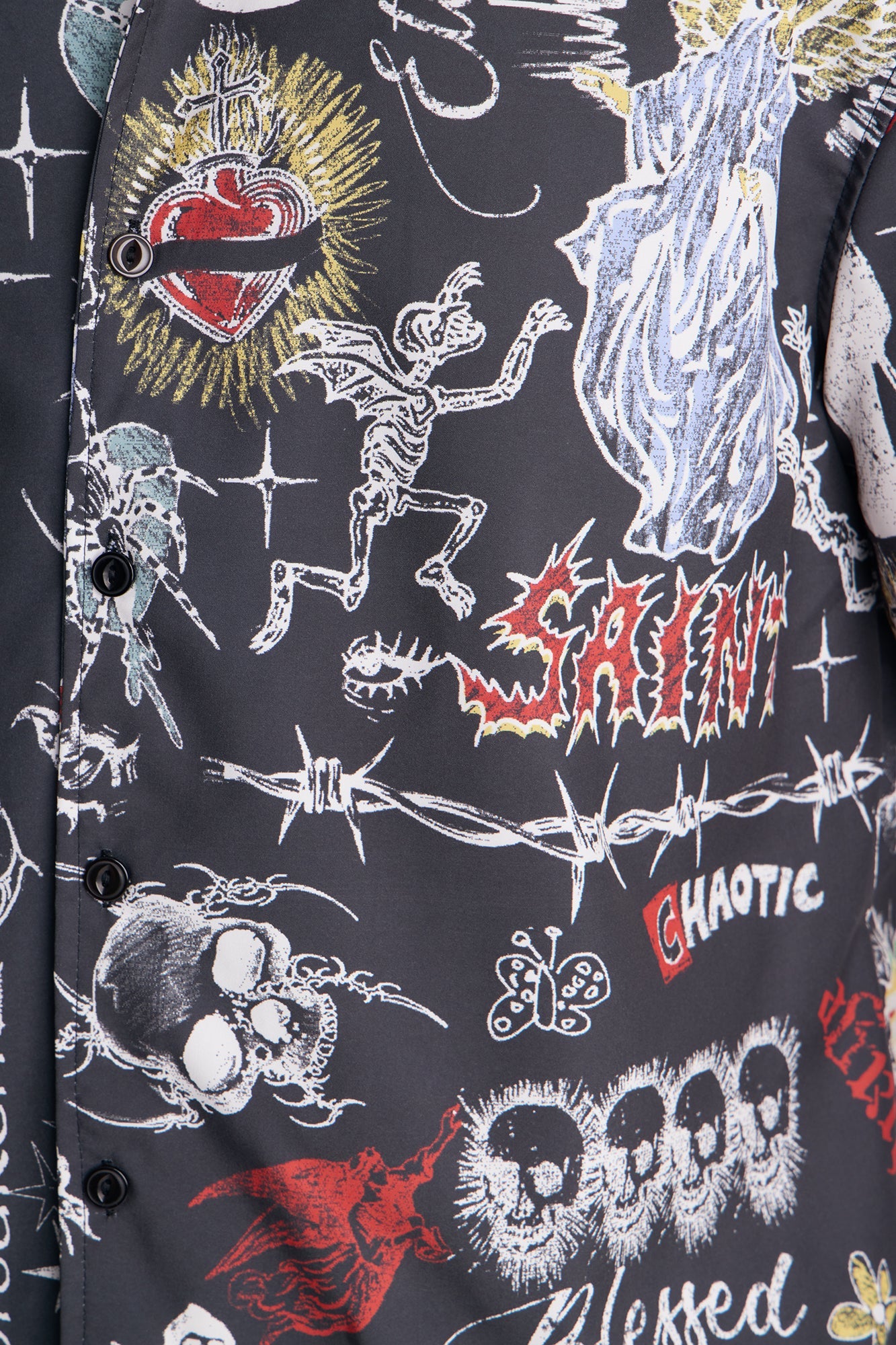 Graffiti Parlor All Over Printed Button Up Shirt - Multi Color Fashion Nova
