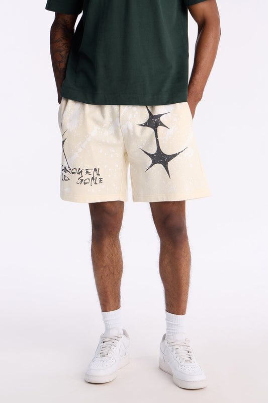 Broken And Gone Sweatshorts - Cream Fashion Nova