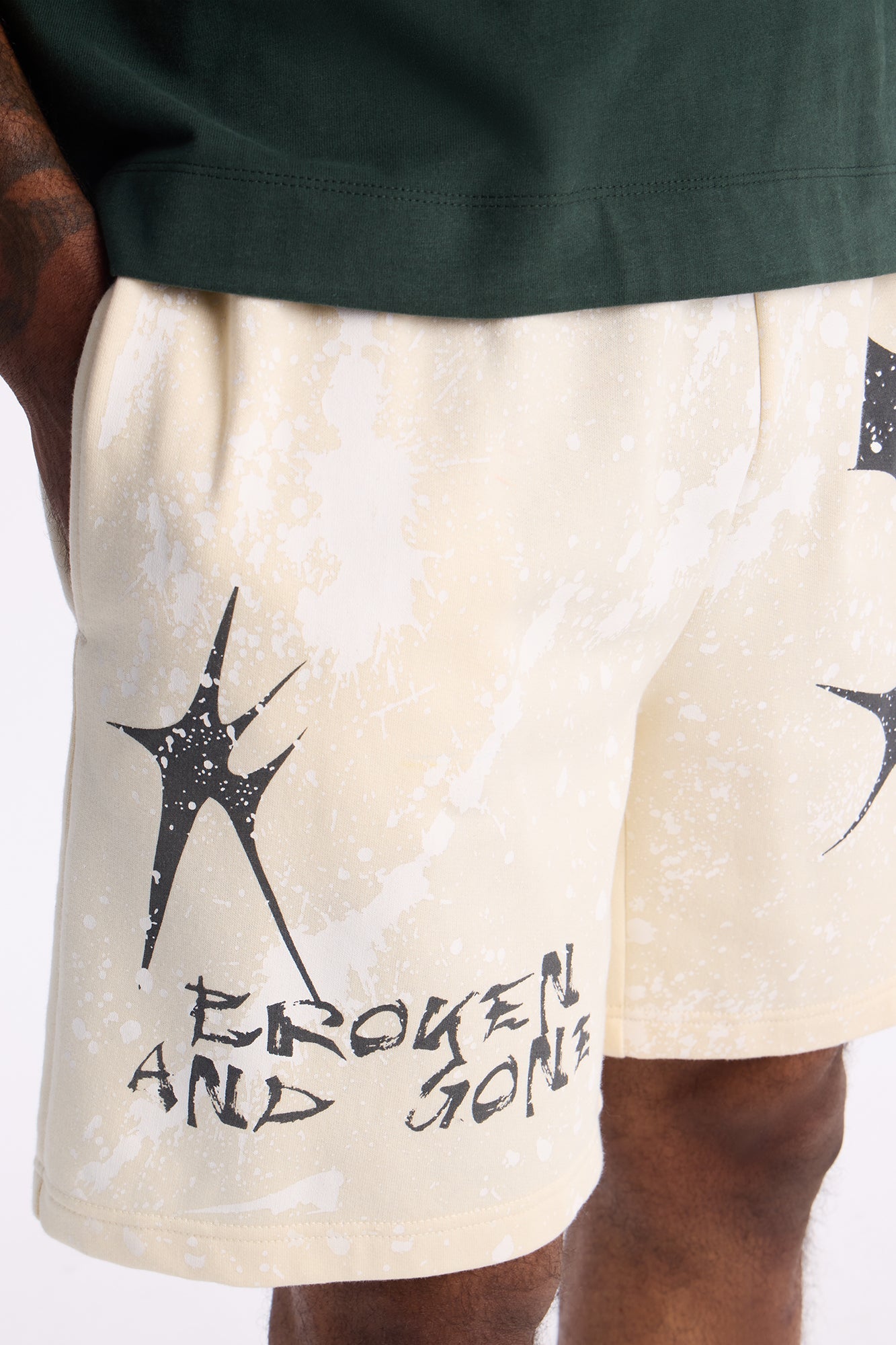 Broken And Gone Sweatshorts - Cream Fashion Nova
