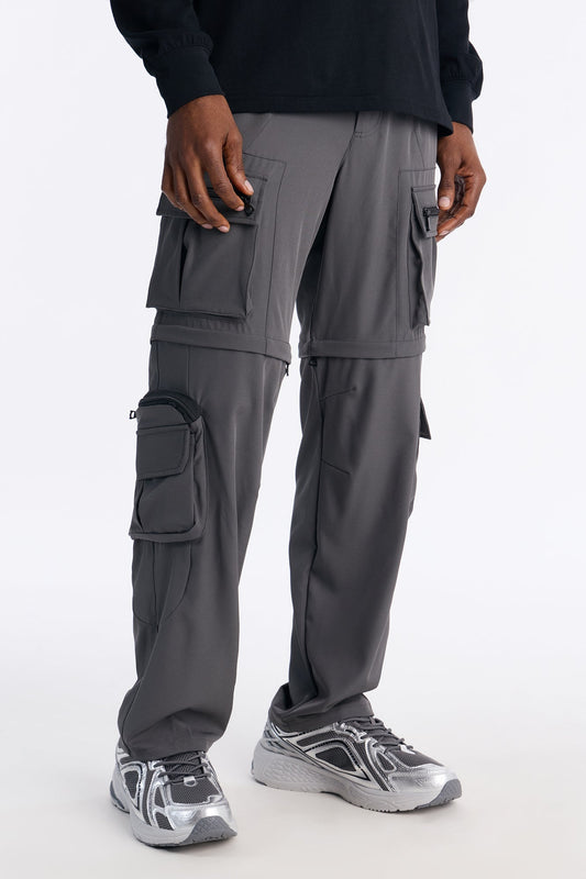 Straight Convertible Turning Point Utility Cargo Pant - Grey Fashion Nova