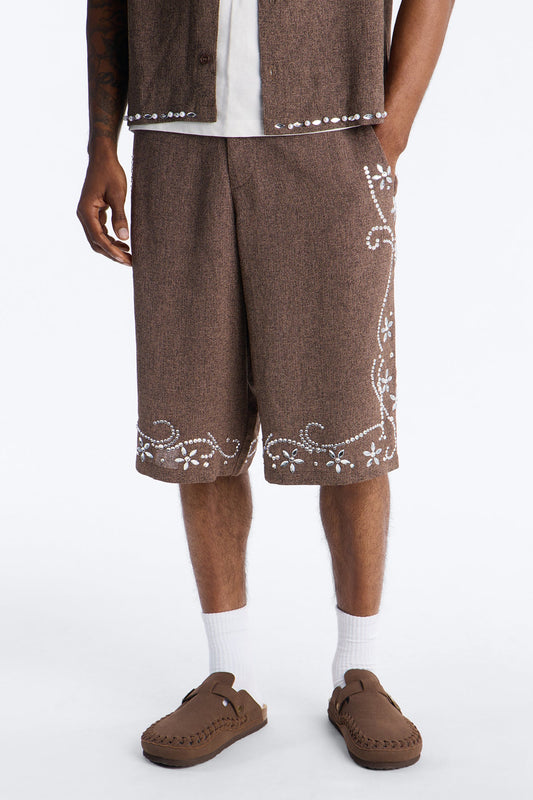 Baggy Wanderlust Pearl Journey Short - Brown Fashion Nova