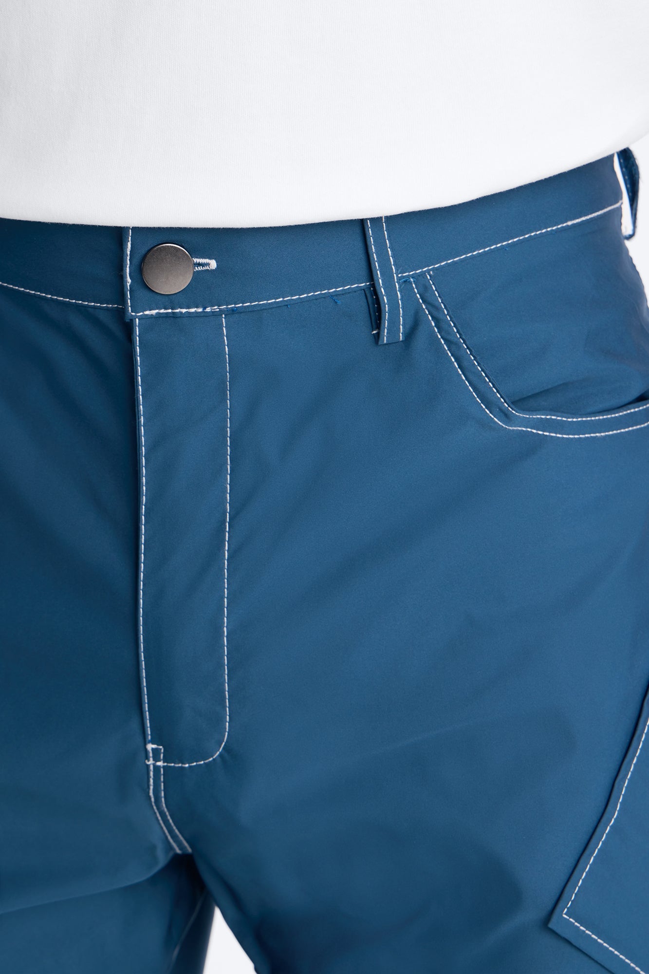 Relaxed Diamond Appeal Contrast Thread Short - Blue Fashion Nova
