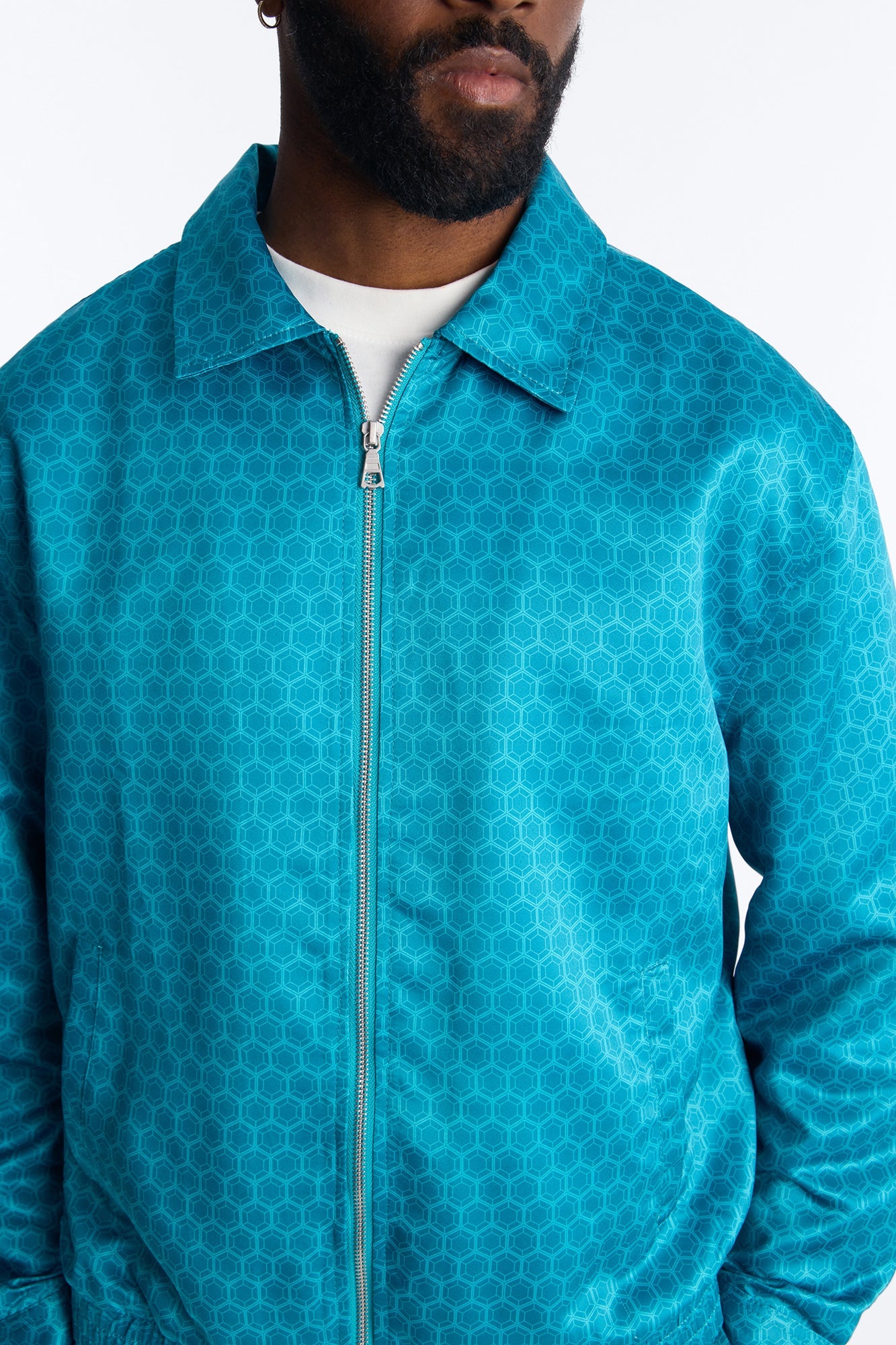 St. Tropez Motif Rope Applique Bomber Jacket - Blue Fashion Nova