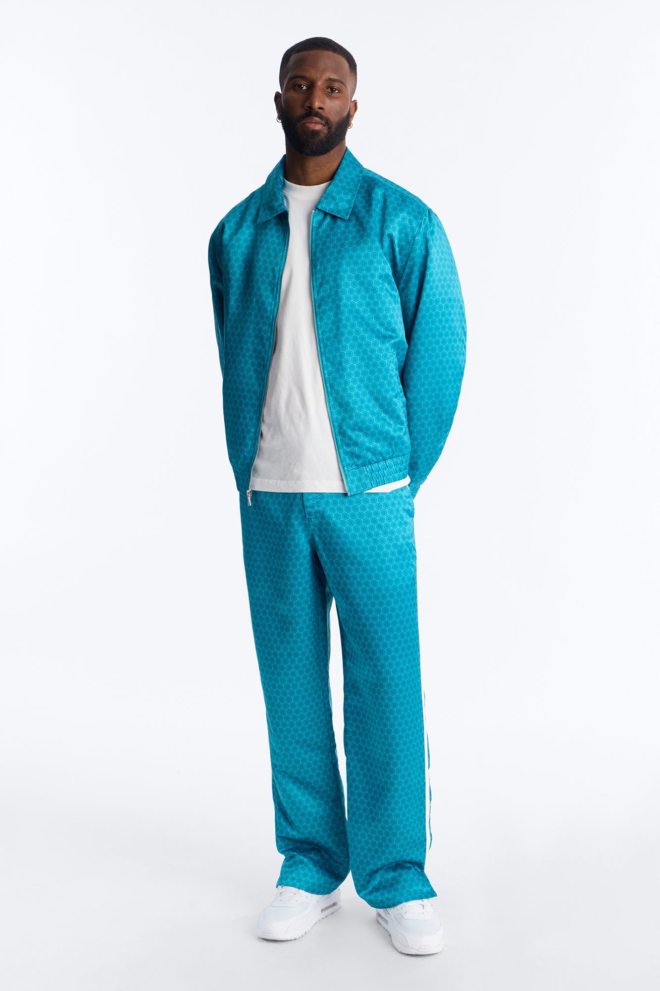 Straight St. Tropez Motif Roped Applique Pant - Blue Fashion Nova