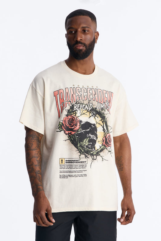 Transcendent Beyond Limits Oversized Short Sleeve Tee - Natural Fashion Nova
