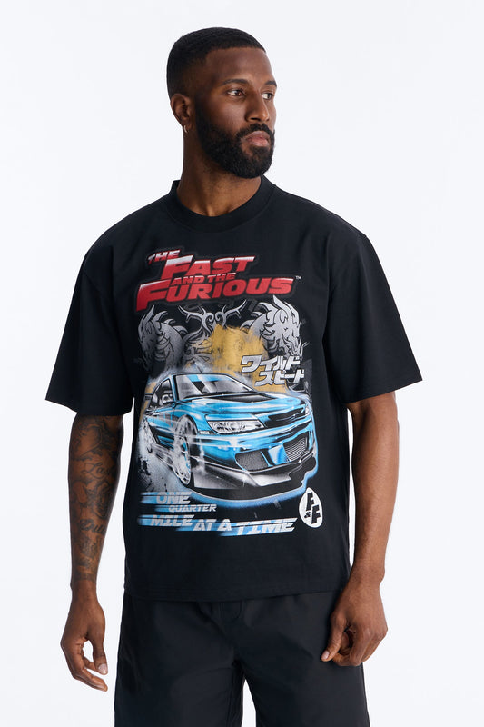 The Fast And Furious One Quarter Mile Short Sleeve Tee - Black Fashion Nova
