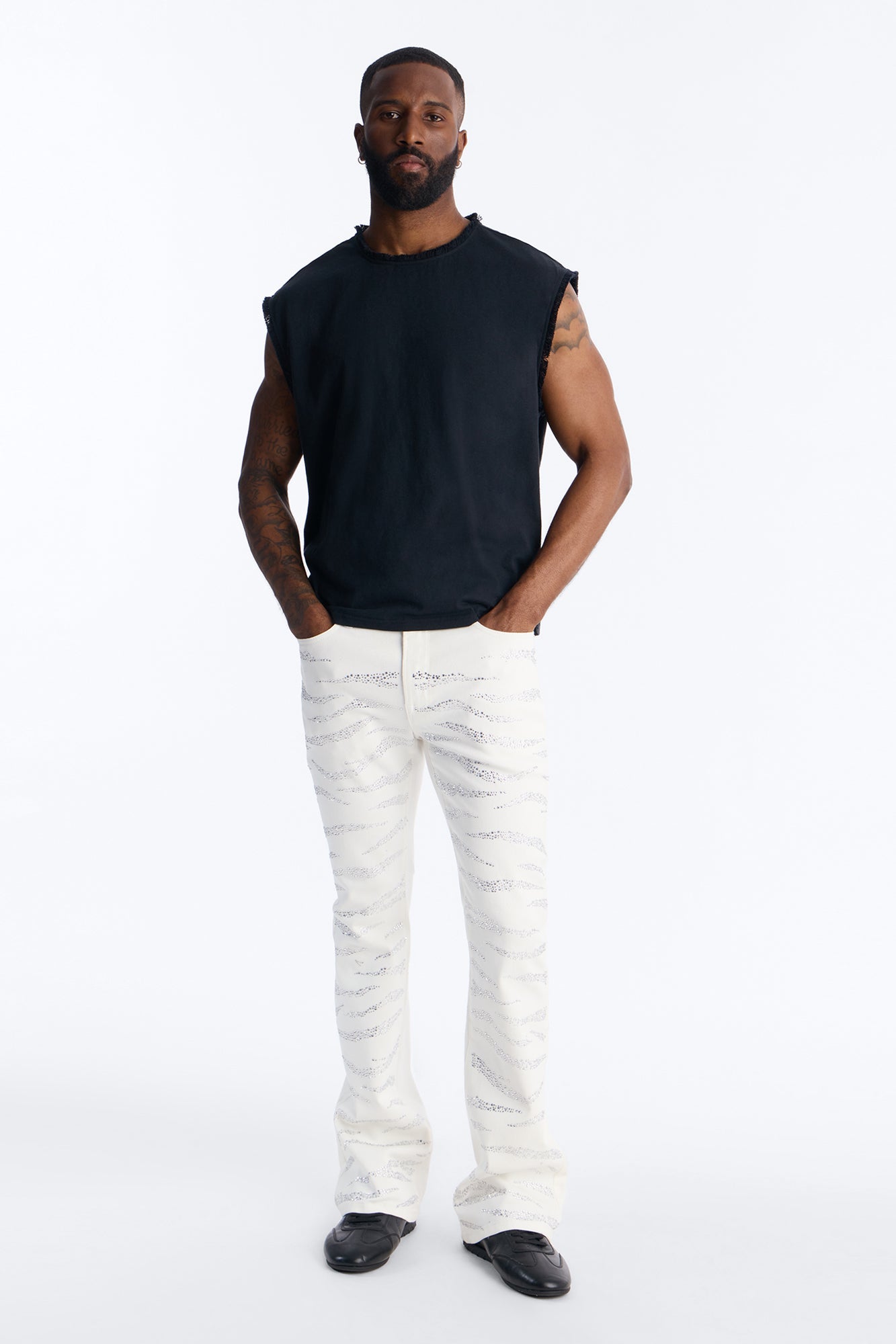 Stacked Skinny Flare Electric Prowl Jean - White Fashion Nova