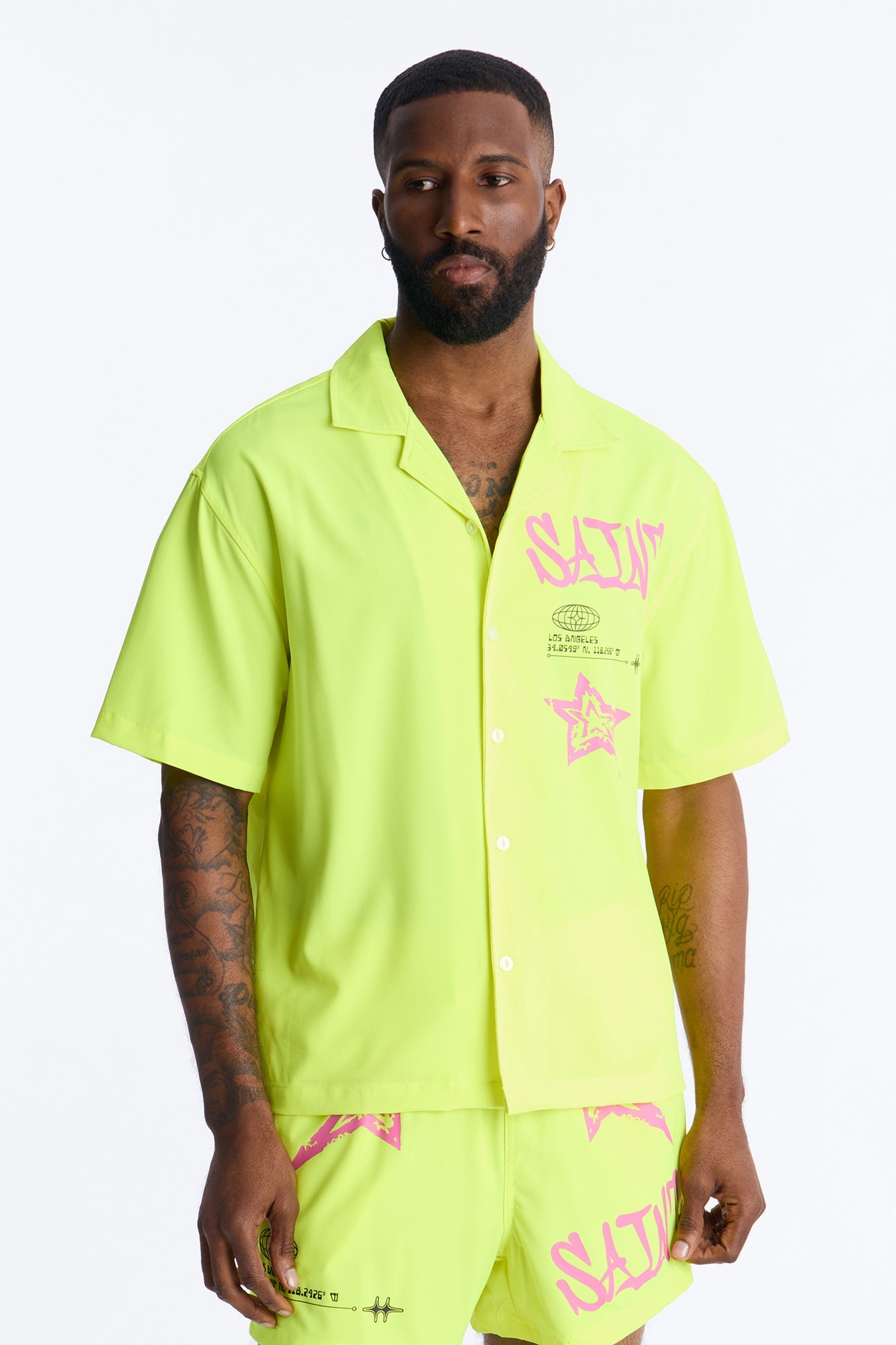 Saints And Stars Button Up Shirt - Yellow Fashion Nova