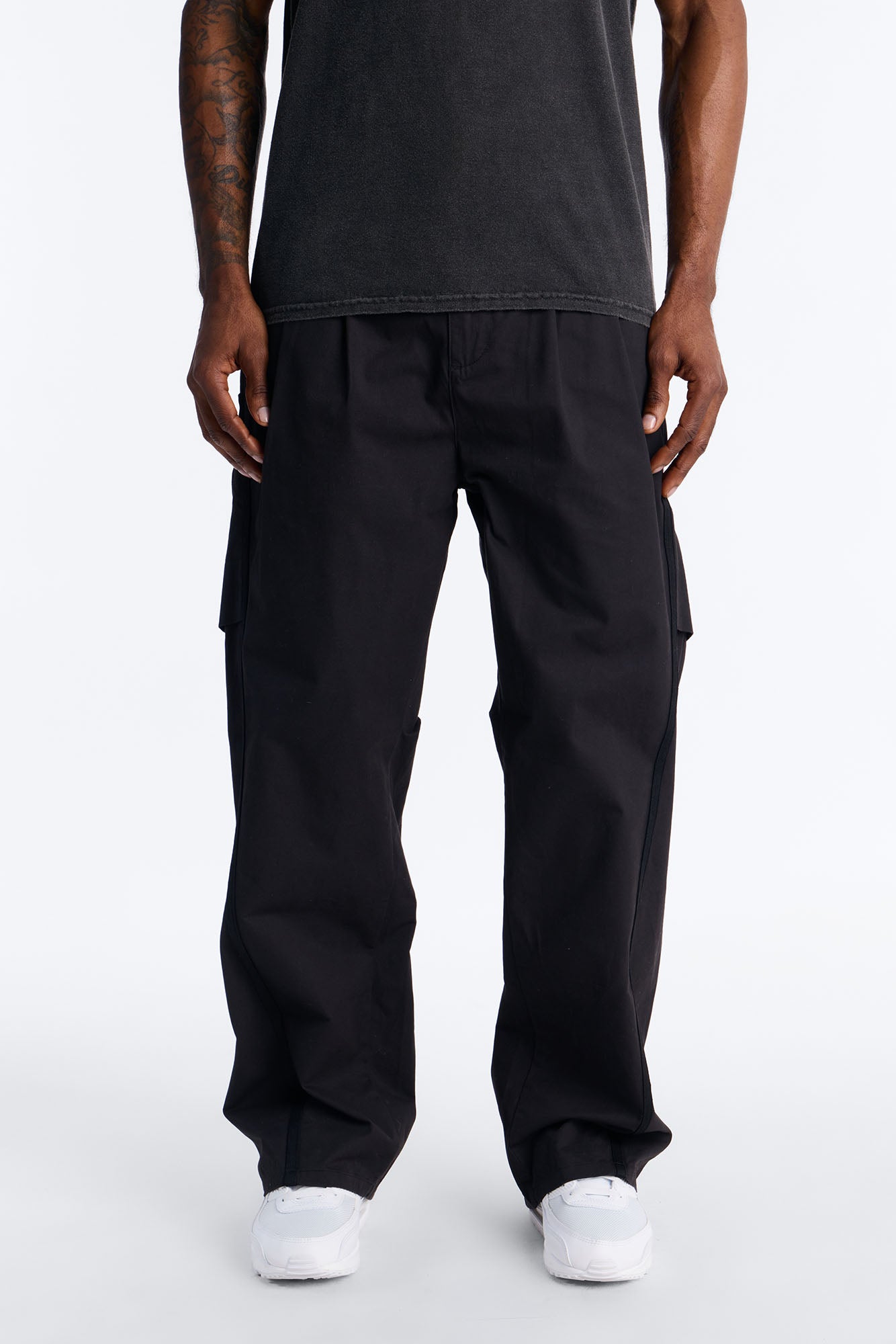 Barrel Accordion Pant - Black Fashion Nova