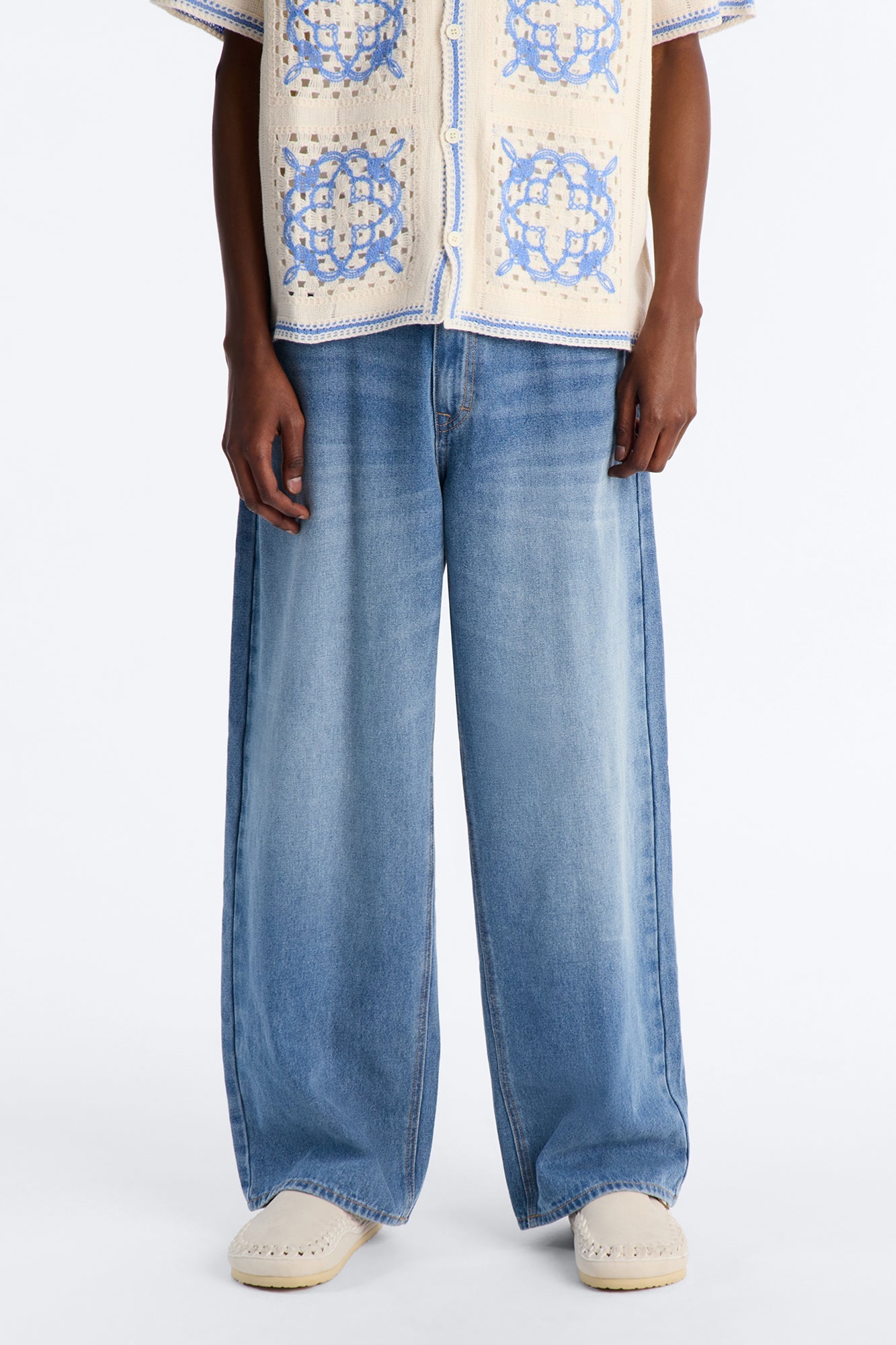 Essential Baggy Rigid Jean - Medium Blue Wash Fashion Nova