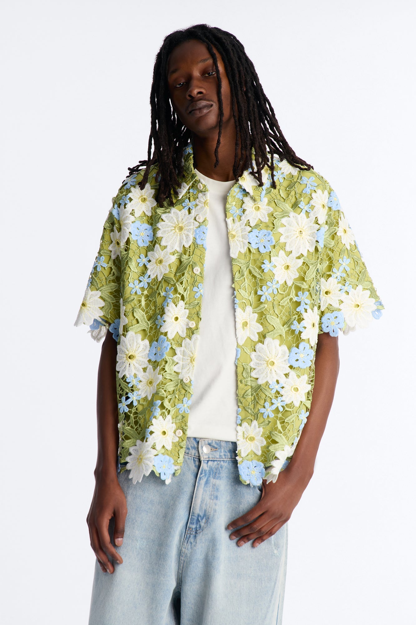 Relaxed Paradise Floral Button Up Shirt - Green Fashion Nova