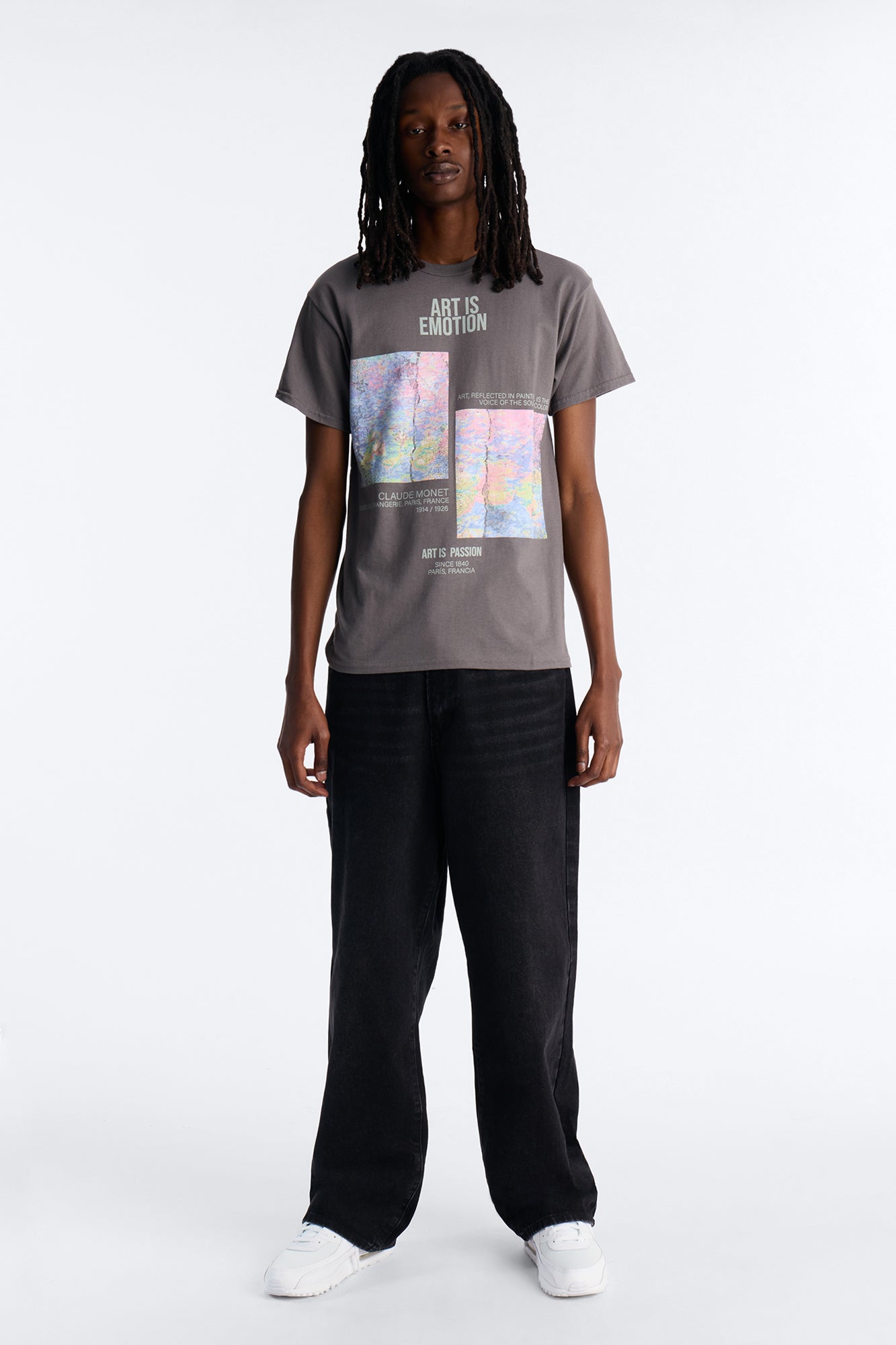 Monet Art Of Emotion Short Sleeve Tee - Charcoal Fashion Nova