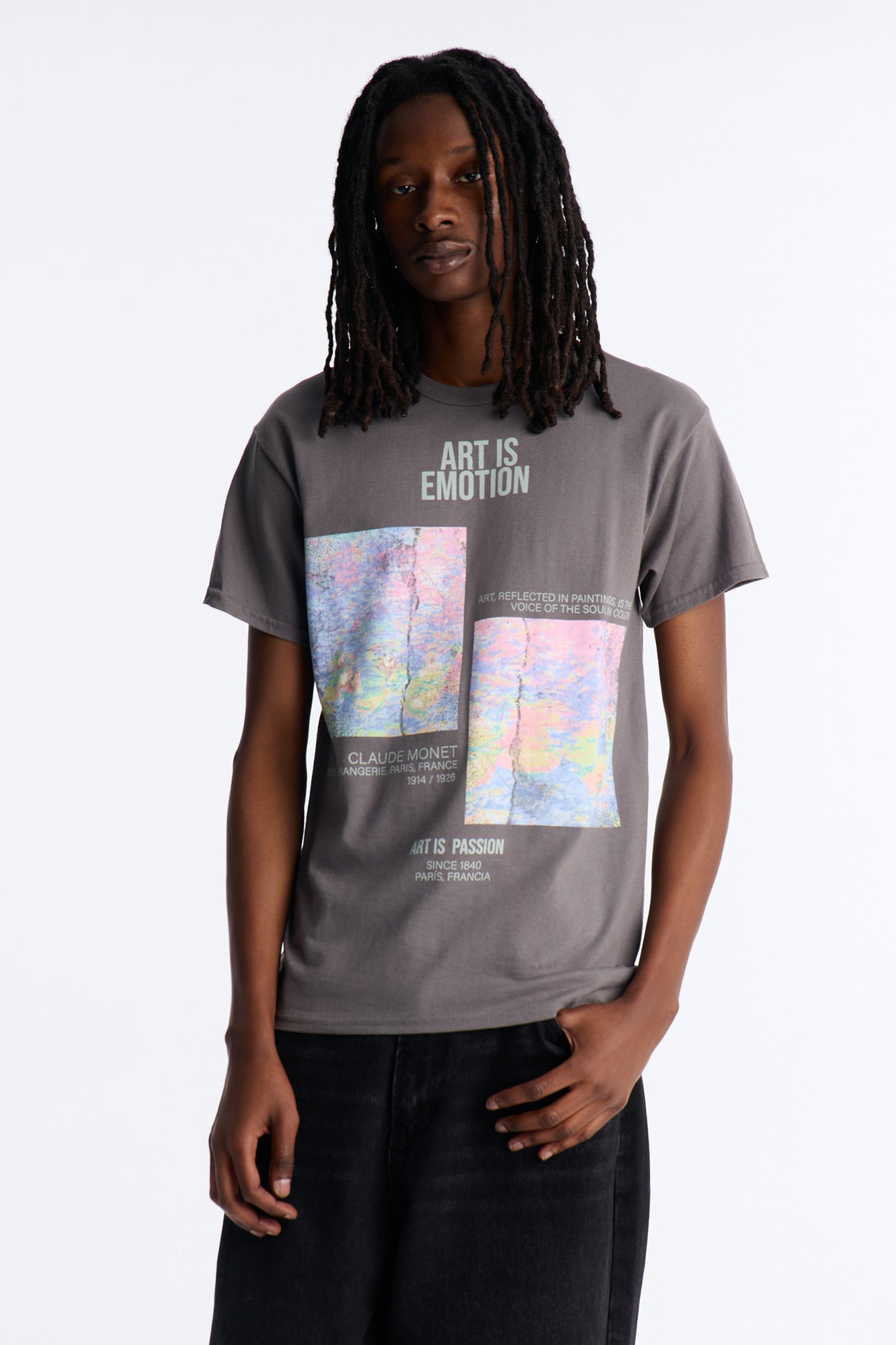 Monet Art Of Emotion Short Sleeve Tee - Charcoal Fashion Nova