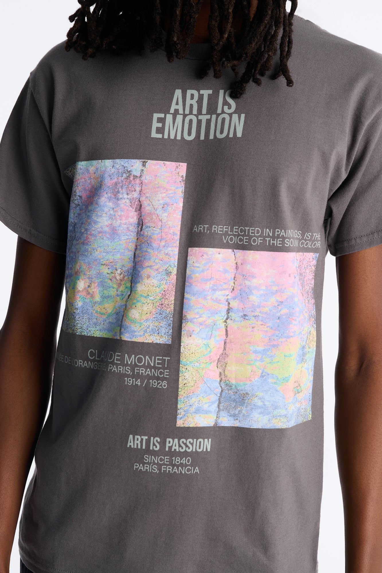 Monet Art Of Emotion Short Sleeve Tee - Charcoal Fashion Nova