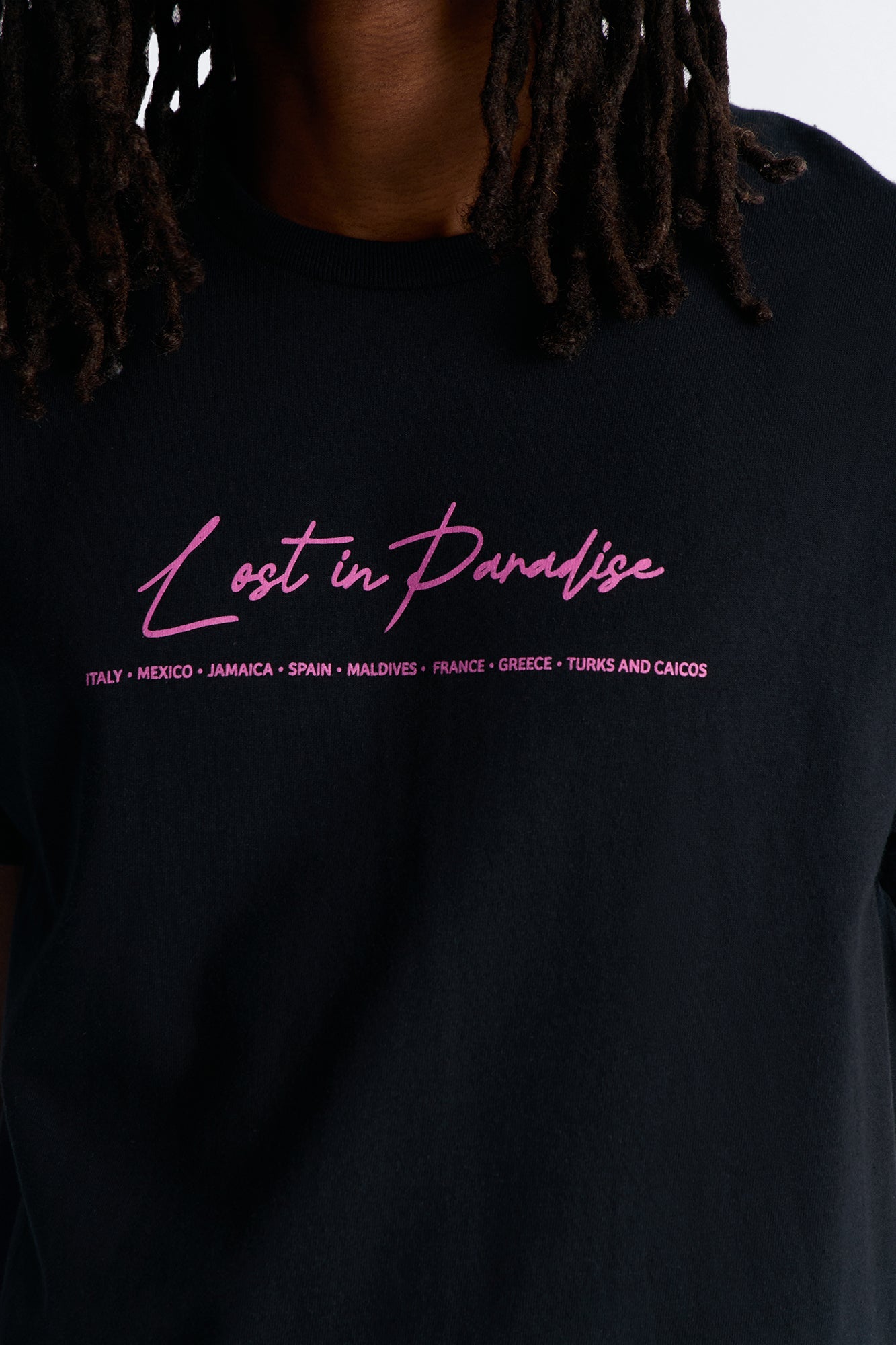 Forever Lost In Paradise Short Sleeve Tee - Black Fashion Nova