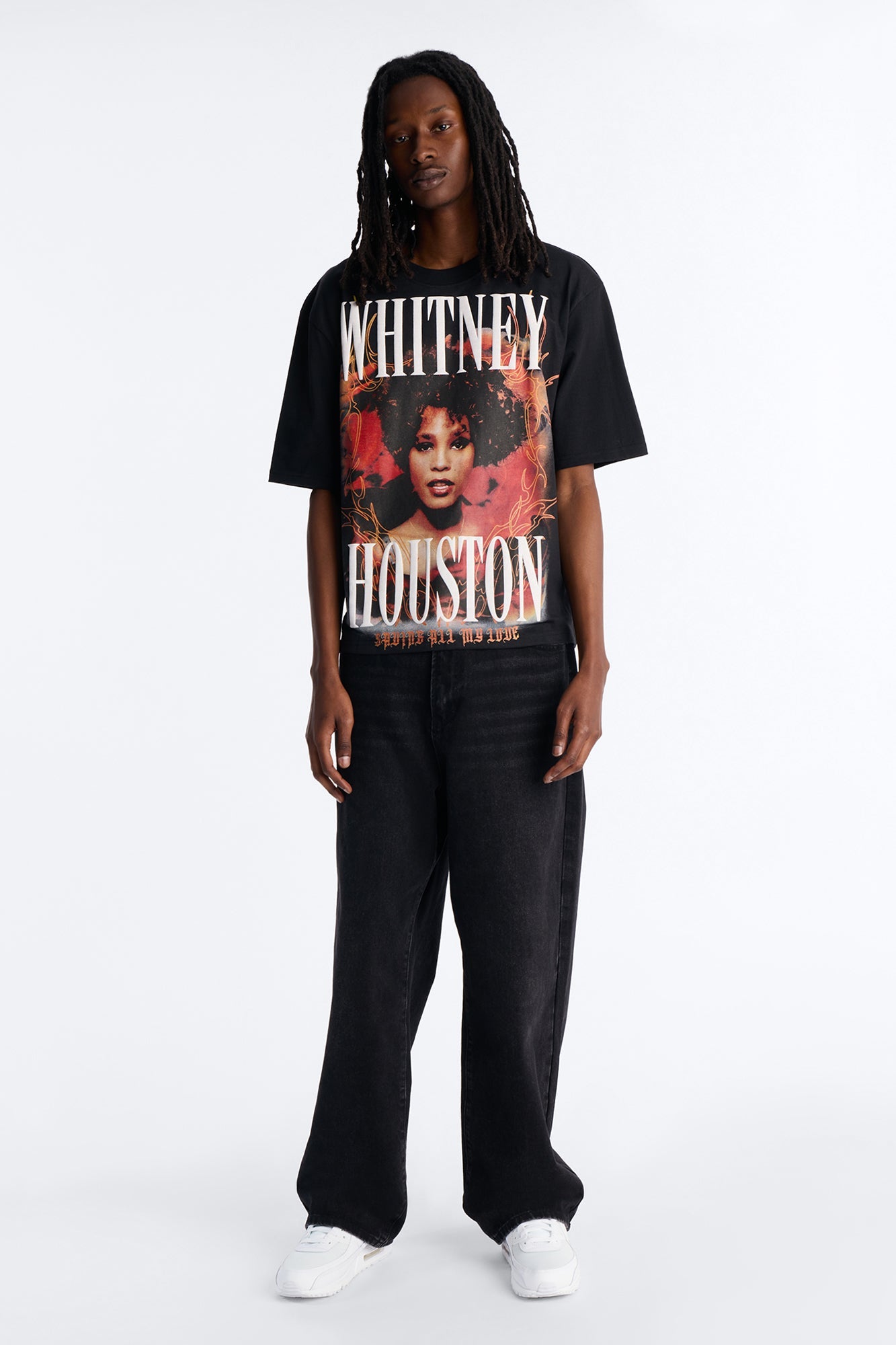 Whitney Houston Saving All My Love Short Sleeve Tee - Black Fashion Nova