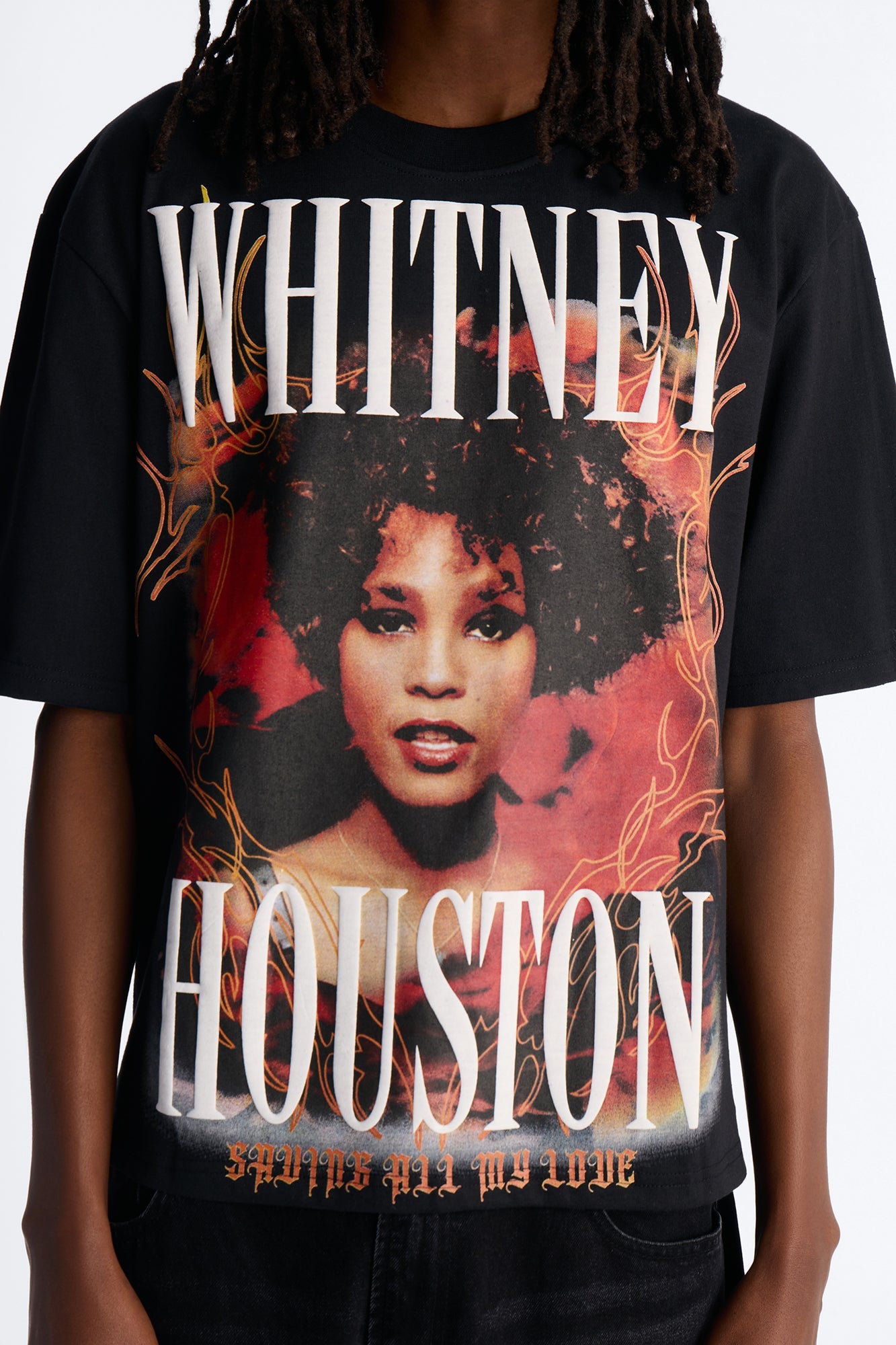 Whitney Houston Saving All My Love Short Sleeve Tee - Black Fashion Nova