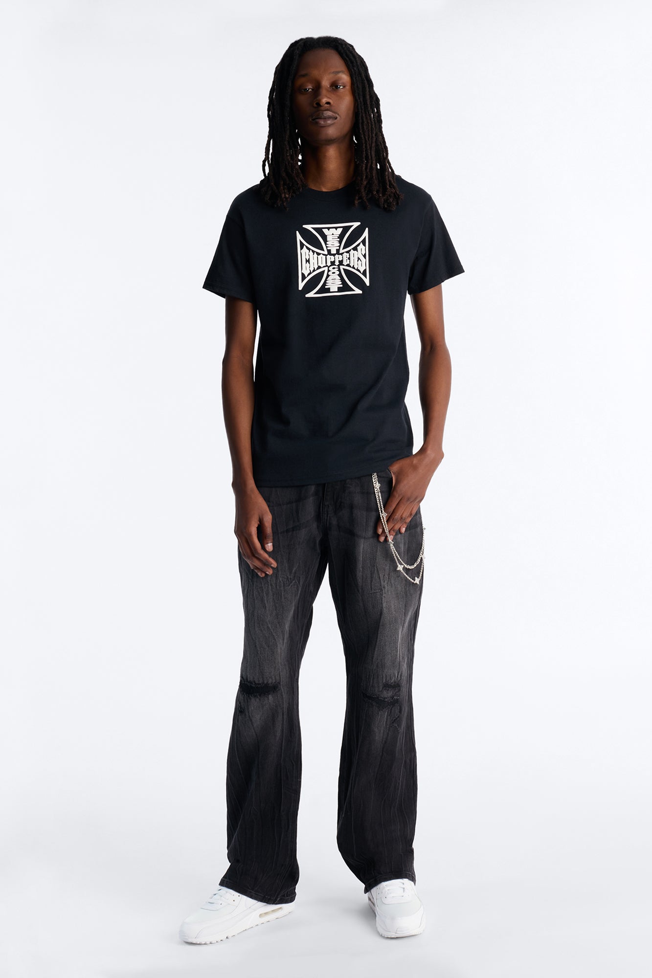 West Coast Choppers Icon Puff Print Short Sleeve Tee - Black Fashion Nova