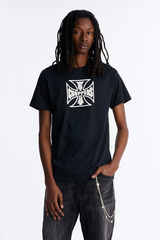 West Coast Choppers Icon Puff Print Short Sleeve Tee - Black Fashion Nova