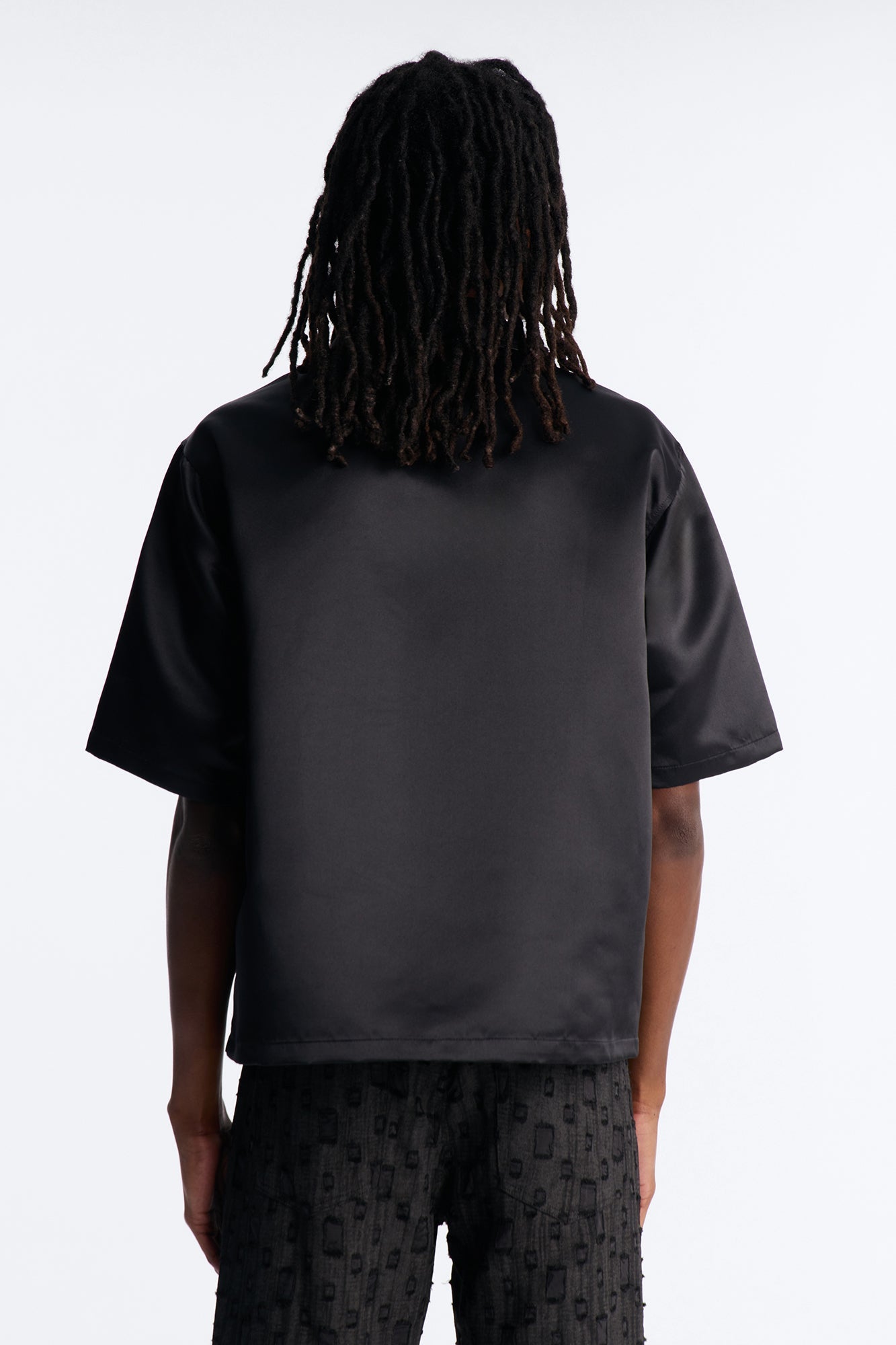 Boxy Tribeca Gloss Utility Shirt - Black Fashion Nova
