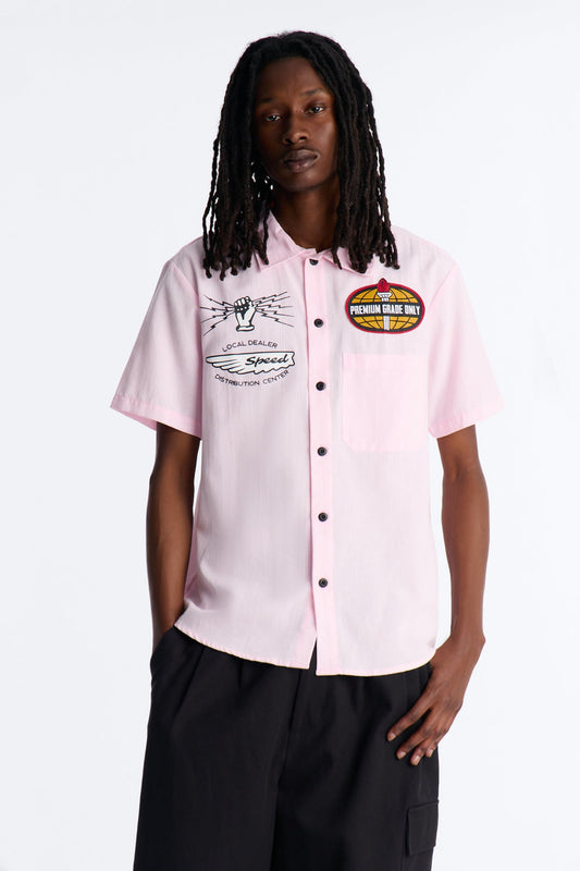 Cropped Overdrive Mode Striped Button Up Shirt - Pink Fashion Nova
